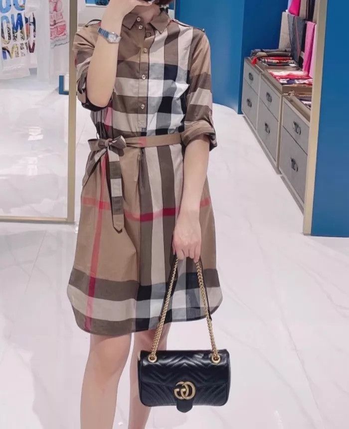 Burberry Burberry Khaki Check Shirt Dress 38 95 New 14633 Size M / US 6-8 / IT 42-44 - 5 Thumbnail
