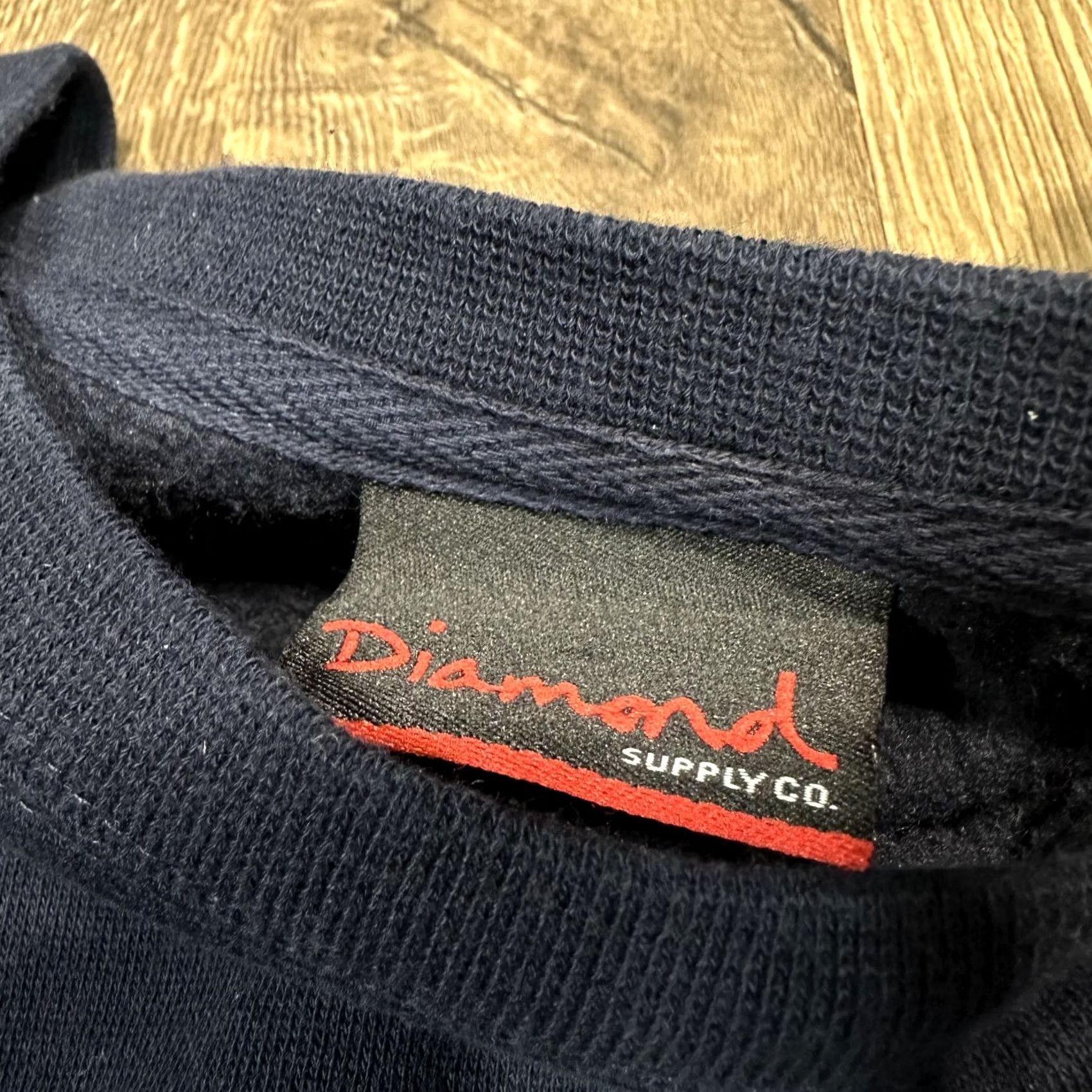 Vintage Diamond Mens Blue Pullover Sweater Fleece Lining Graphic Print Cotton Blend Sz M Size US M / EU 48-50 / 2 - 4 Thumbnail