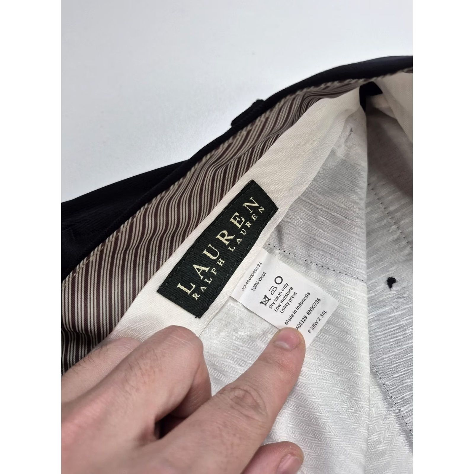 Ralph Lauren VINTAGE Lauren Ralph Lauren Mens Pants 38x34 Black Wool Flat Front Office Size US 38 / EU 54 - 4 Thumbnail