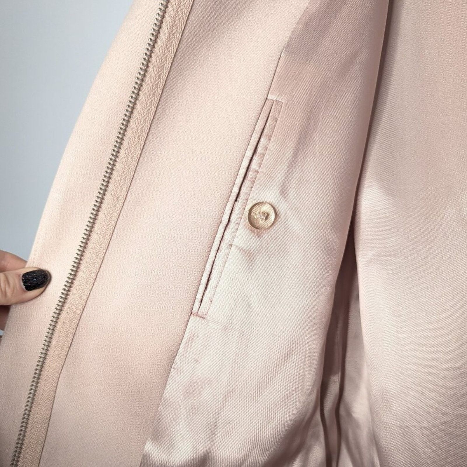 Cos COS Pale Pink Long Sleeve Coat Zip Pockets Detachable Collar Size XS / US 0-2 / IT 36-38 - 8 Thumbnail