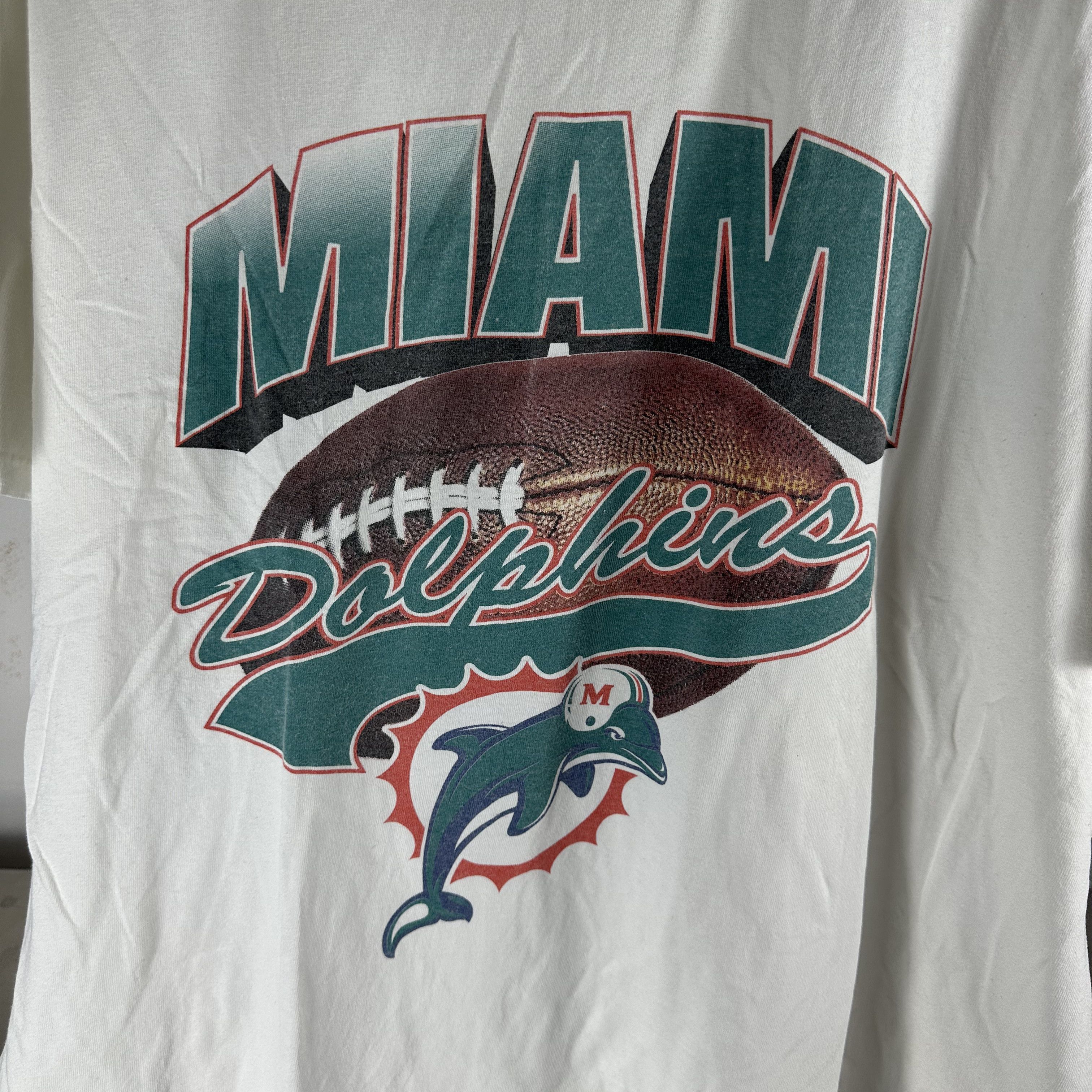 Vintage Vintage 90s Miami Dolphins NFL Football Graphic 2XL T-shirt Size US XXL / EU 58 / 5 - 2 Thumbnail