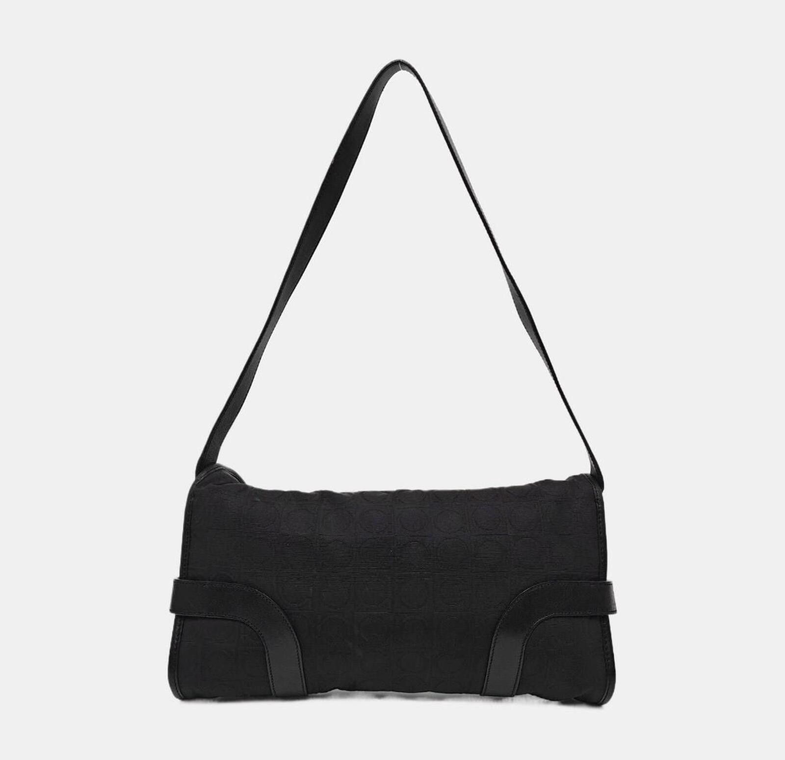 Salvatore Ferragamo Salvatore Ferragamo Black Gancini Monogram Shoulder Bag Size ONE SIZE - 4 Thumbnail