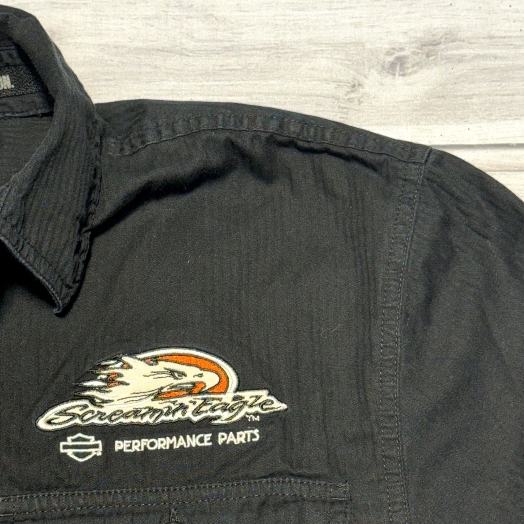 Harley Davidson Harley-Davidson Button Down Shirt Mens Large Black Screamin Eagle Racing Logo Size US L / EU 52-54 / 3 - 3 Thumbnail