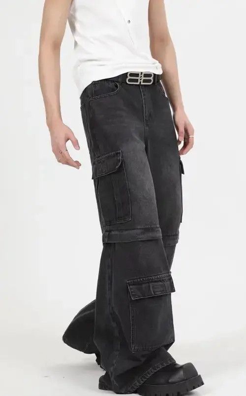 Jean Retro heavy industry large pocket patchwork work jeans Size US 32 / EU 48 - 5 Thumbnail