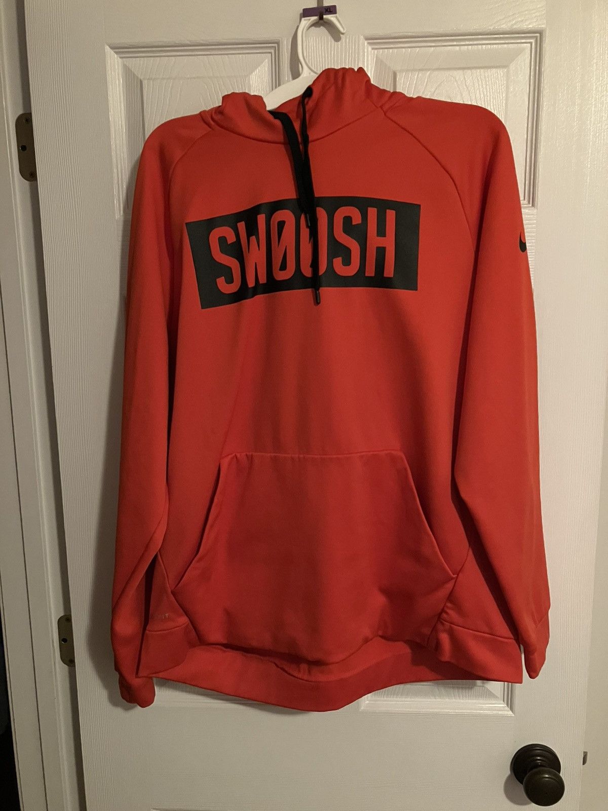 Nike NIKE Dri-Fit Safety Orange Swoosh Hoodie Mens Size XL Size US XL / EU 56 / 4 - 2 Thumbnail