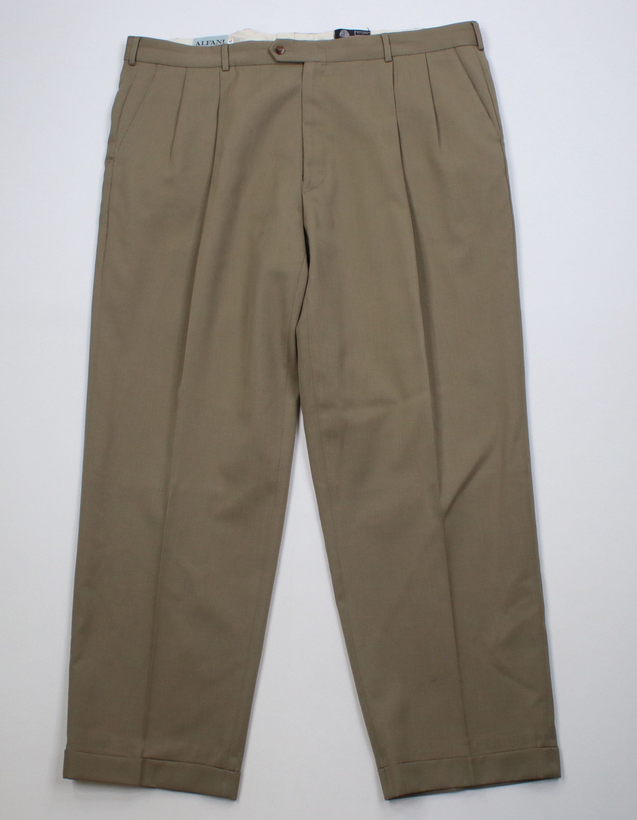 Vintage Vintage 90s Streetwear Wool Knit Wide Leg Chino Pants Beige Size US 42 / EU 58 - 1 Thumbnail