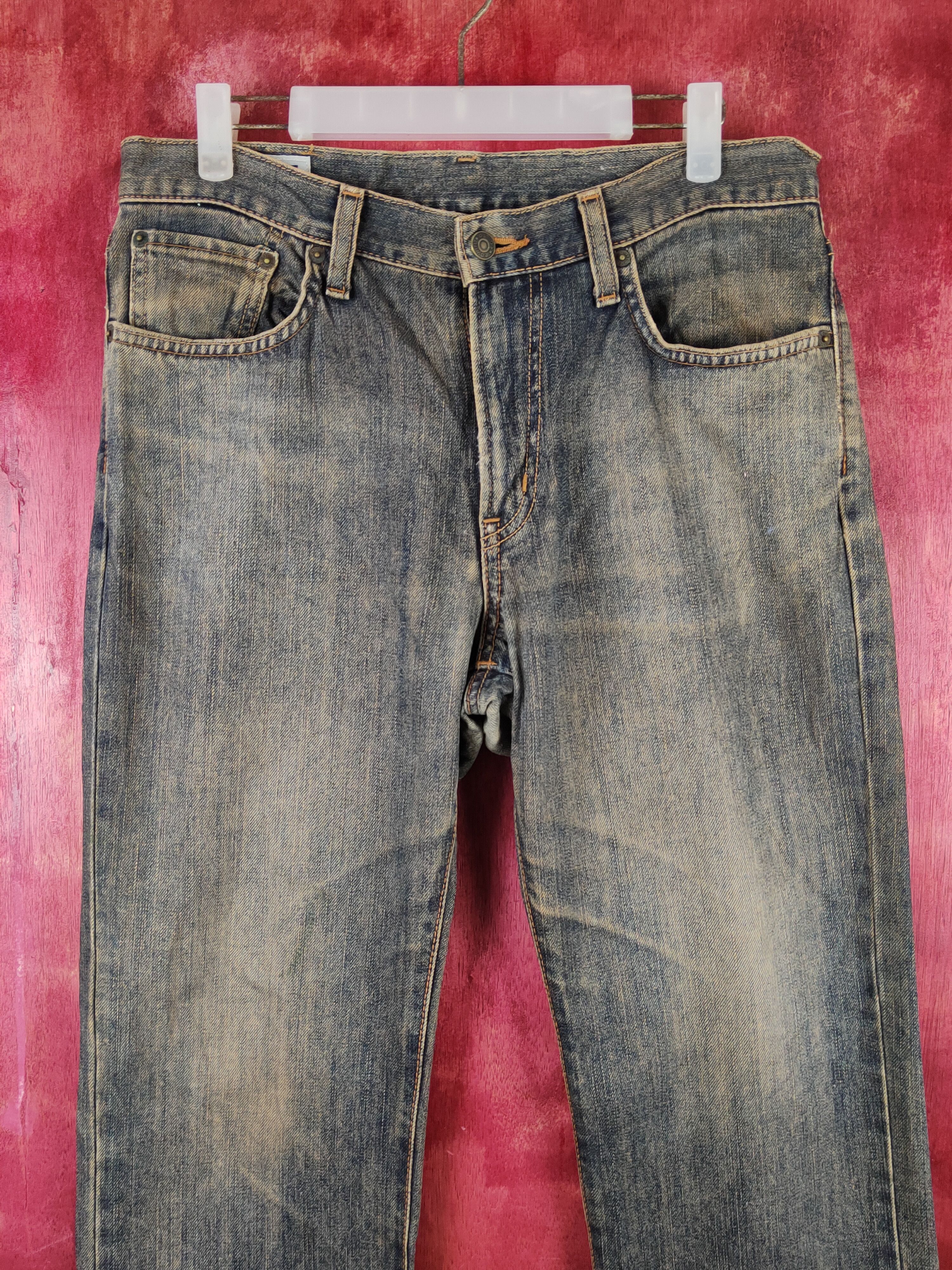 Edwin Edwin Dark Blue Faded Distressed Ripped Jeans #S2239 Size US 31 - 2 Thumbnail