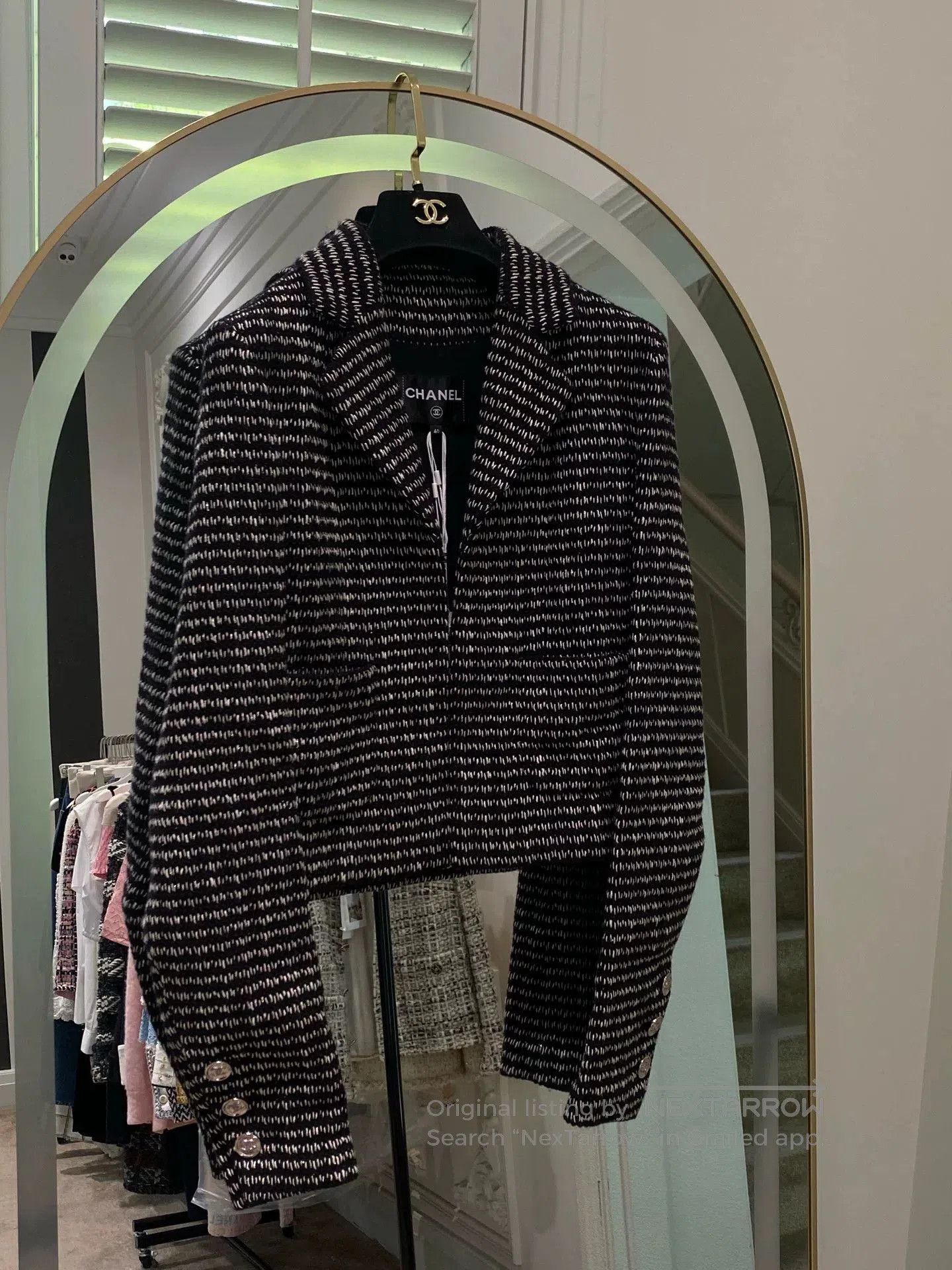 Chanel Chanel 2023 black and white plaid tweed jacket FR40. Size US M / EU 48-50 / 2 - 1 Thumbnail