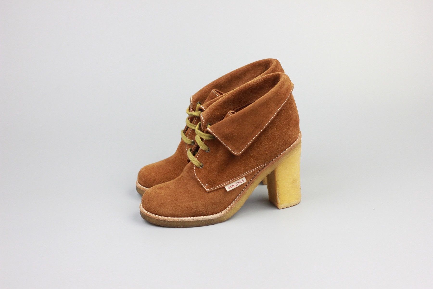 Chloe × See by Chloe See By Chloe Brown Suede Heels Boots Size 37 Size US 7 / IT 37 - 3 Thumbnail