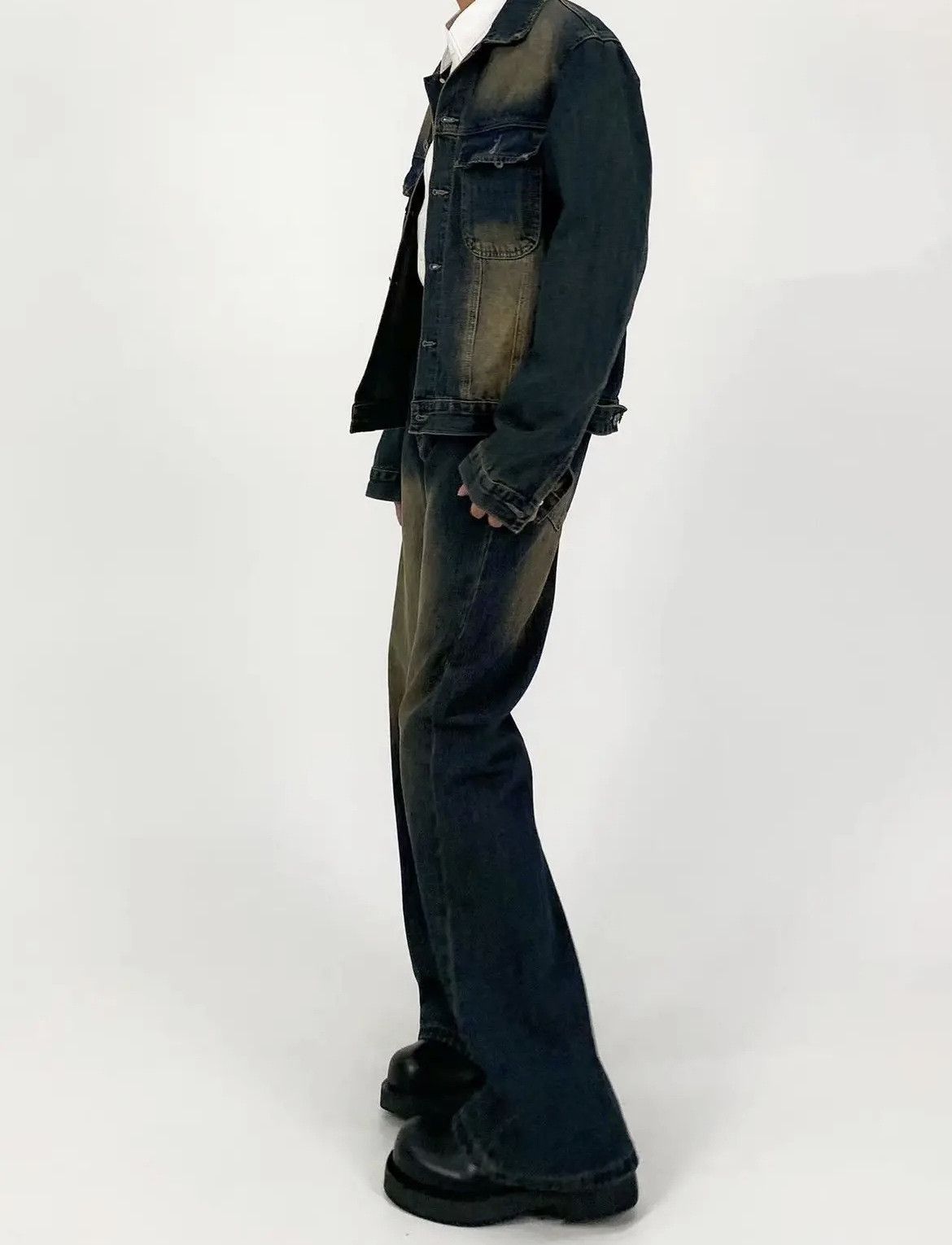 Japanese Brand × Jean Vintage washed distressed loose casual flared jeans Size US 32 / EU 48 - 5 Thumbnail
