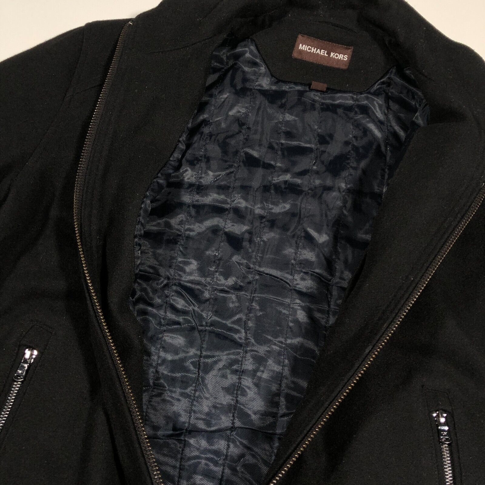 Michael Kors Michael Kors Wool Quilted Inside Full Zip Jacket Black Size US M / EU 48-50 / 2 - 8 Thumbnail