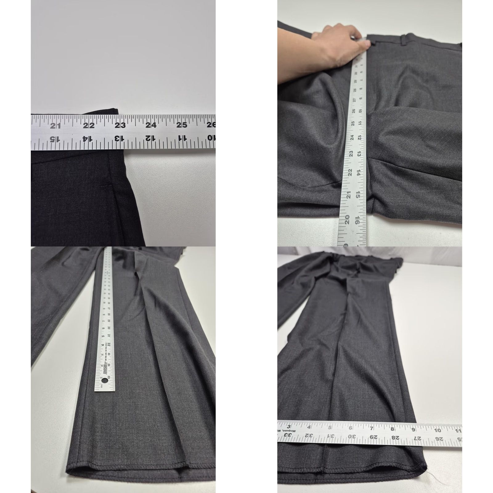 Tallia Tallia Wool Suit Pants Mens 46x38 Gray Charcoal Flat Front Dress NWT Size 46R - 8 Thumbnail