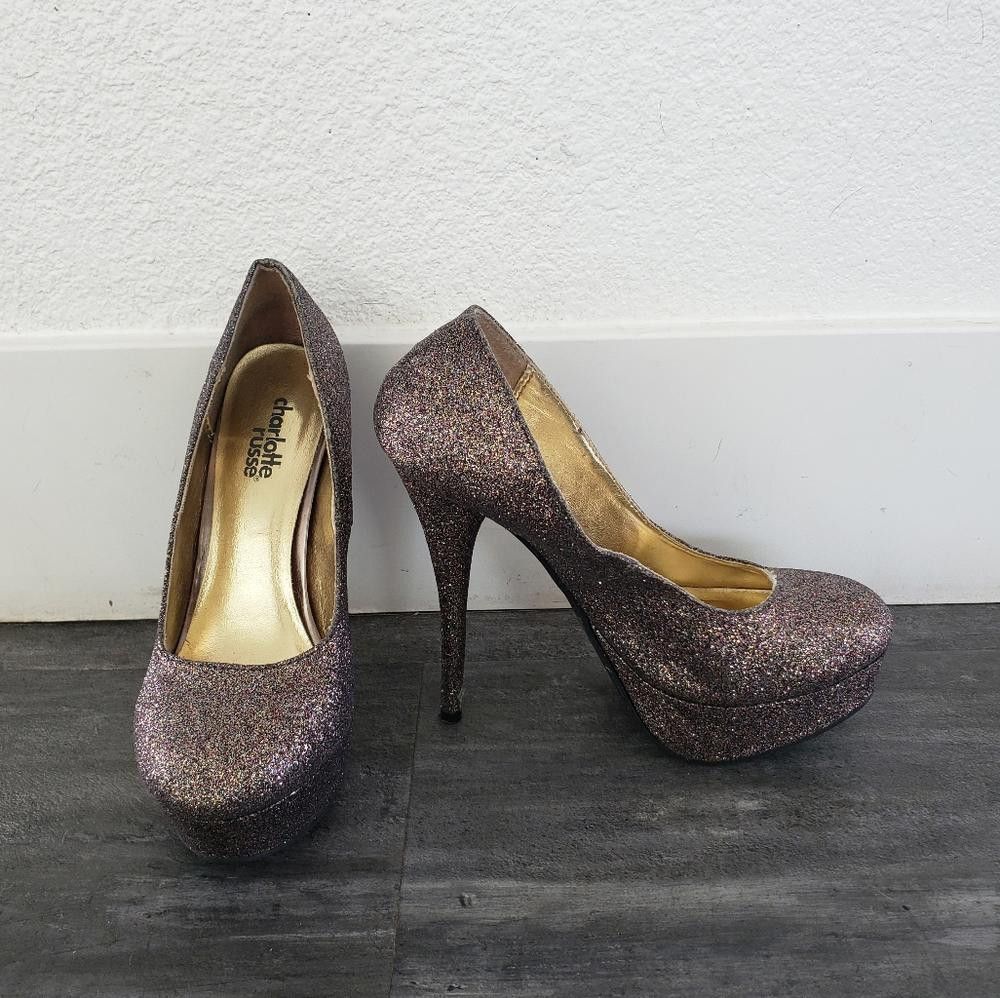 Designer Colorful Glitter Detailed CR Heels Size US 6 / IT 36 - 3 Thumbnail