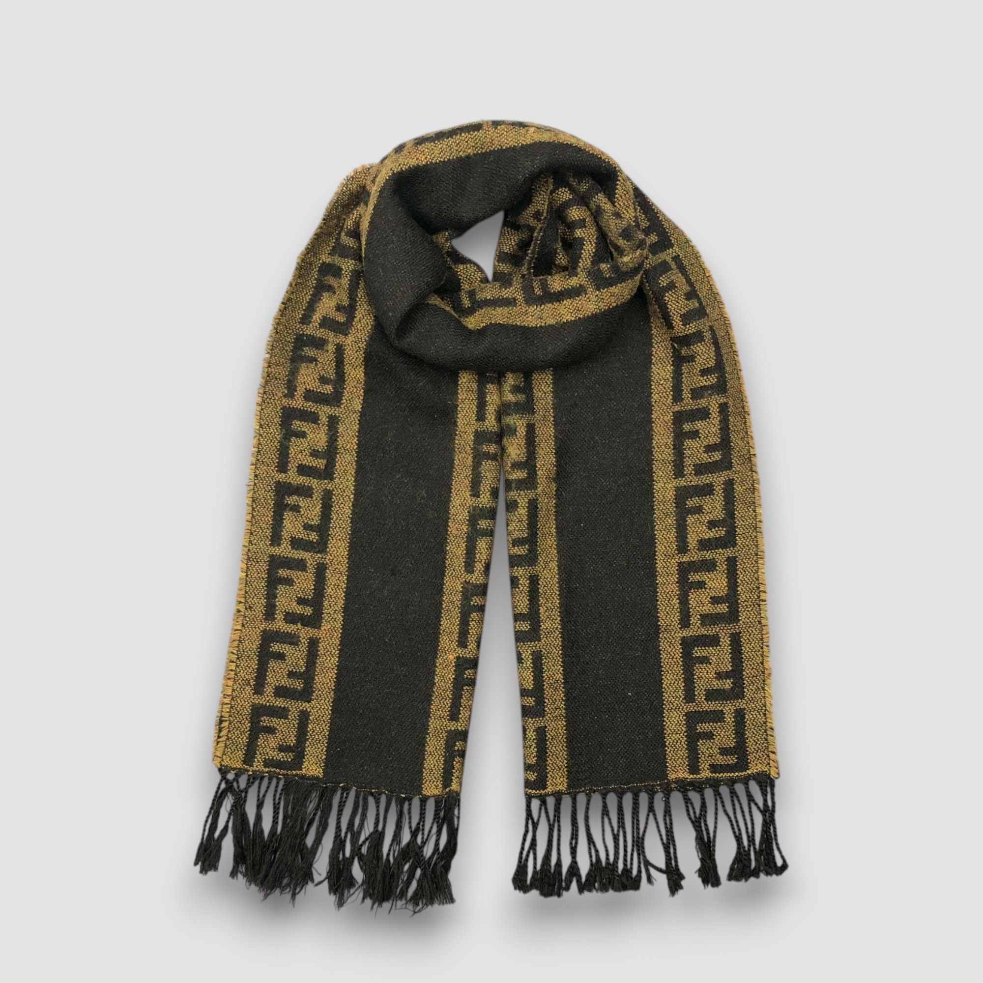 Fendi Vintage Fendi Scarf Muffler Wool FF Zucca Monogram Scarves Size ONE SIZE - 1 Thumbnail