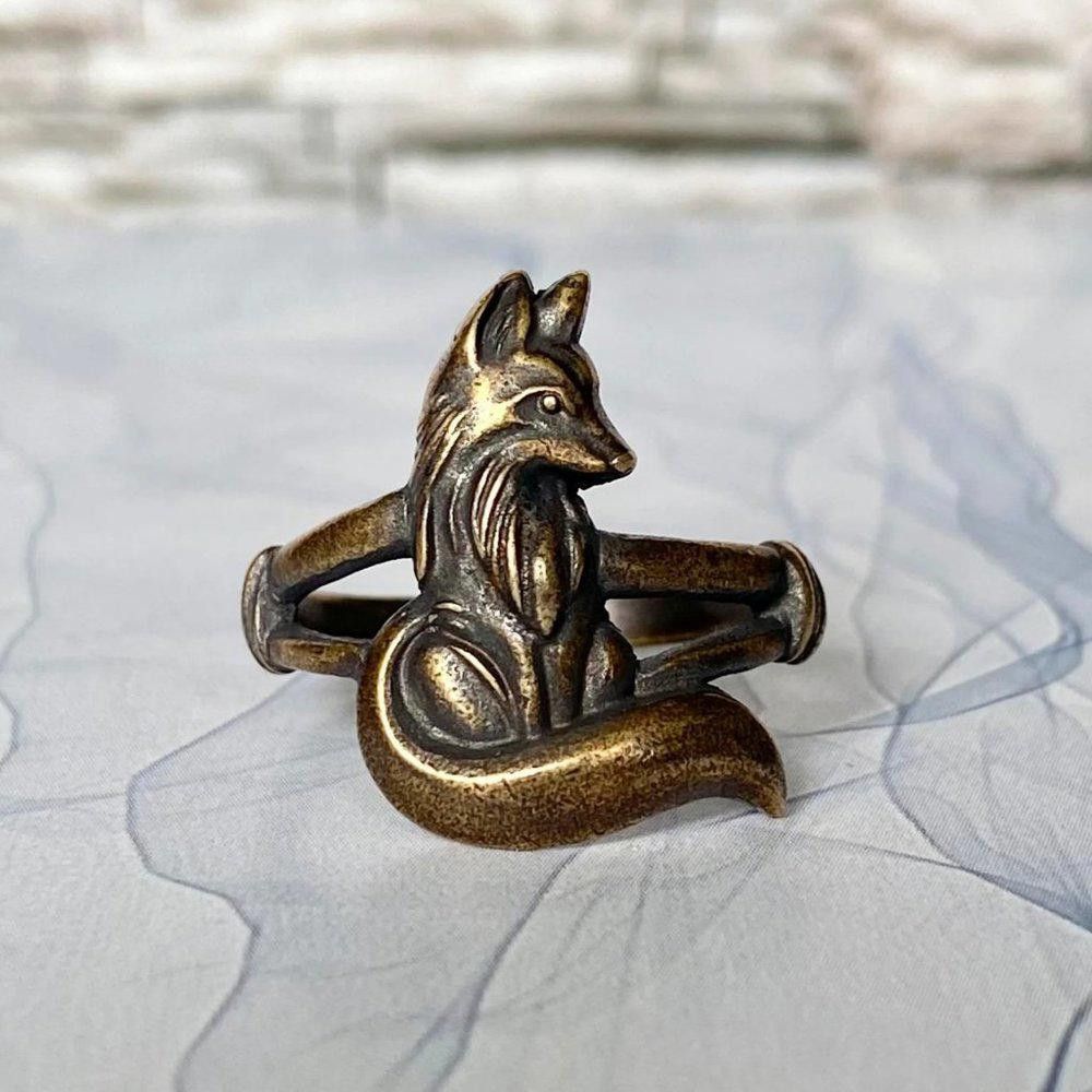 Designer 925 Silver Filled Old Fox Antique Gold Tone Ring - Size 6 Size ONE SIZE - 2 Thumbnail