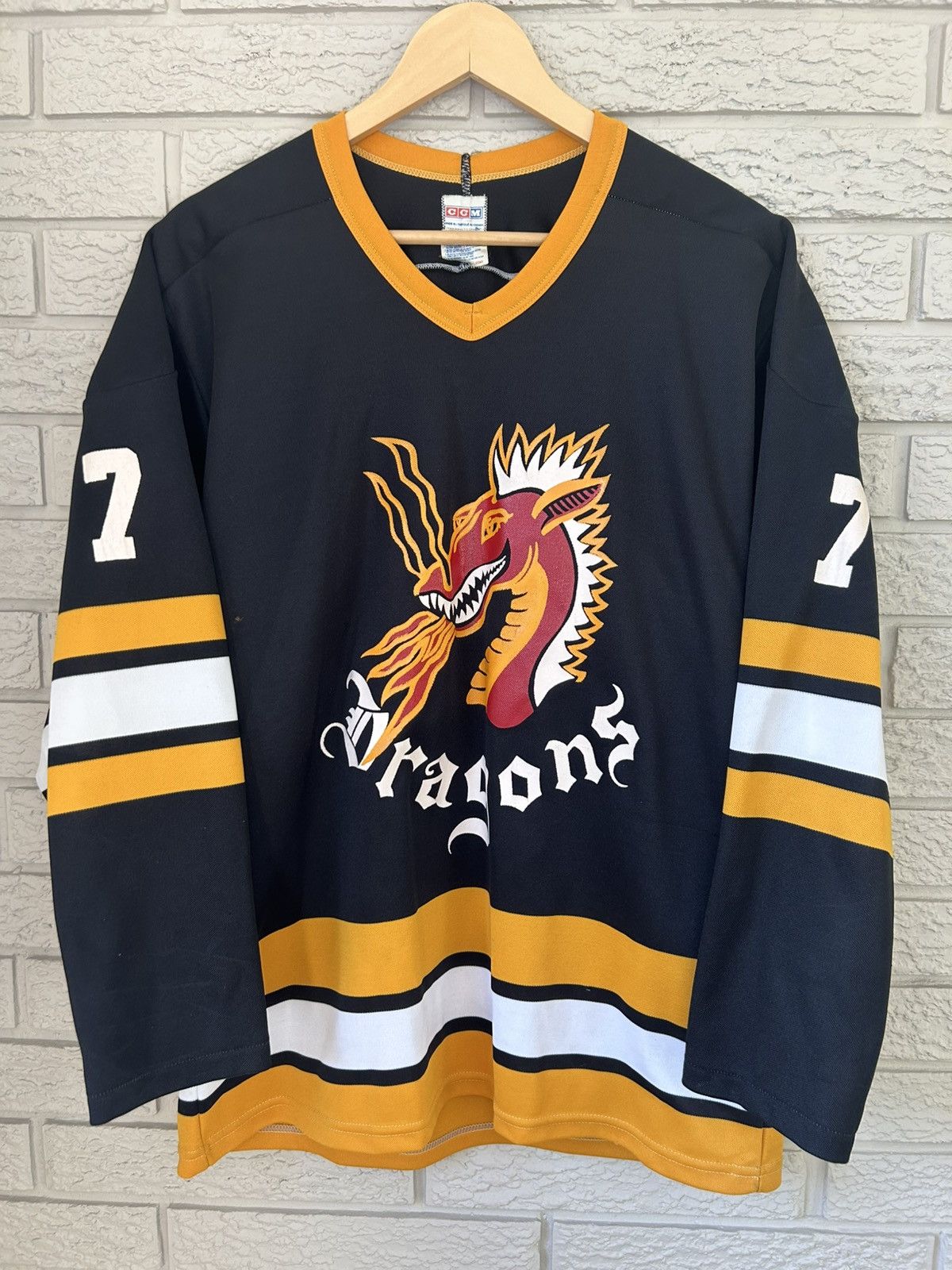 Ccm Vintage 90s CCM Dragons Hockey Jersey Size US M / EU 48-50 / 2 - 1 Thumbnail