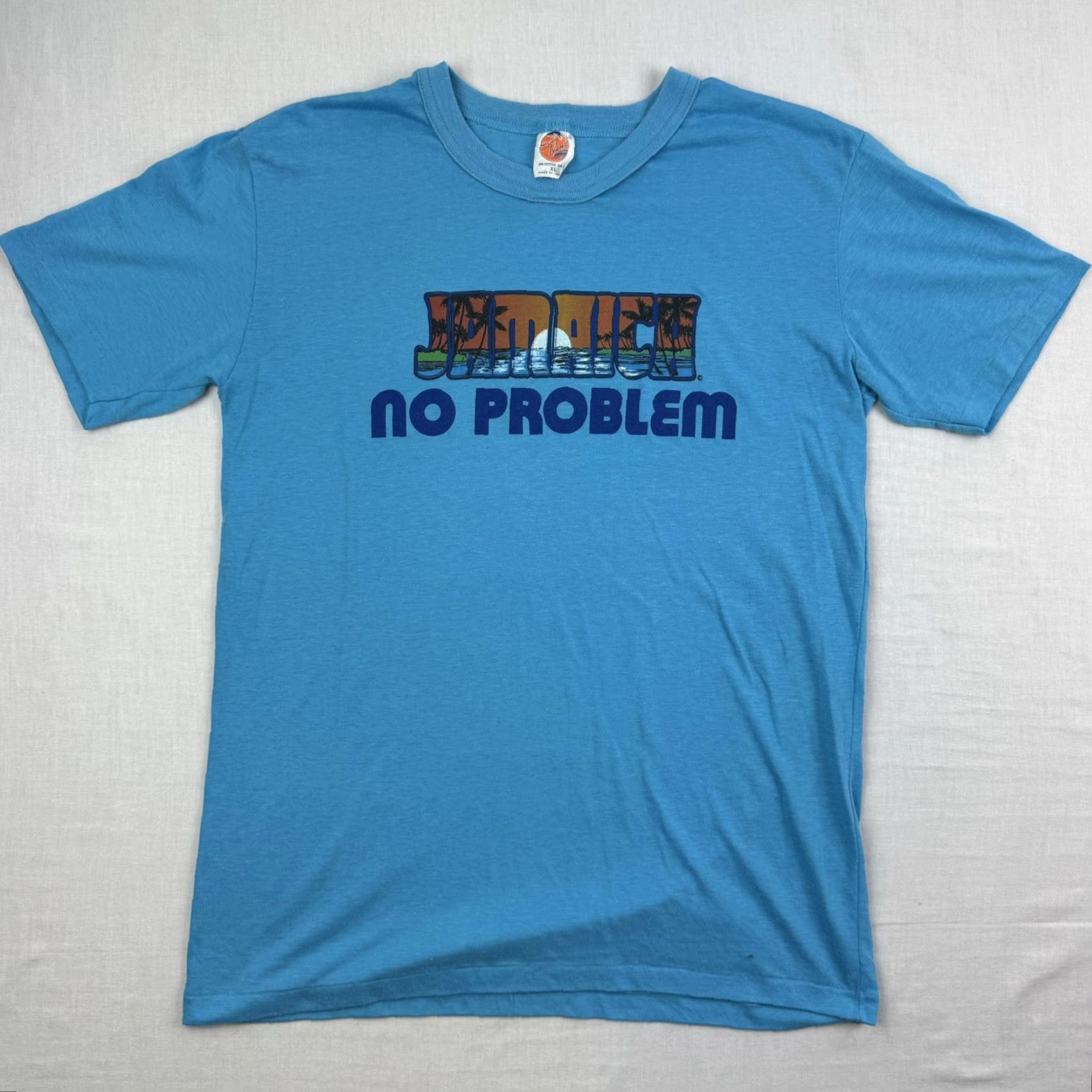 Vintage VINTAGE Sun Island Jamaica T-Shirt Adult XL Blue Tropical 80s Beach Graphic No Problem Size US XL / EU 56 / 4 - 2 Thumbnail