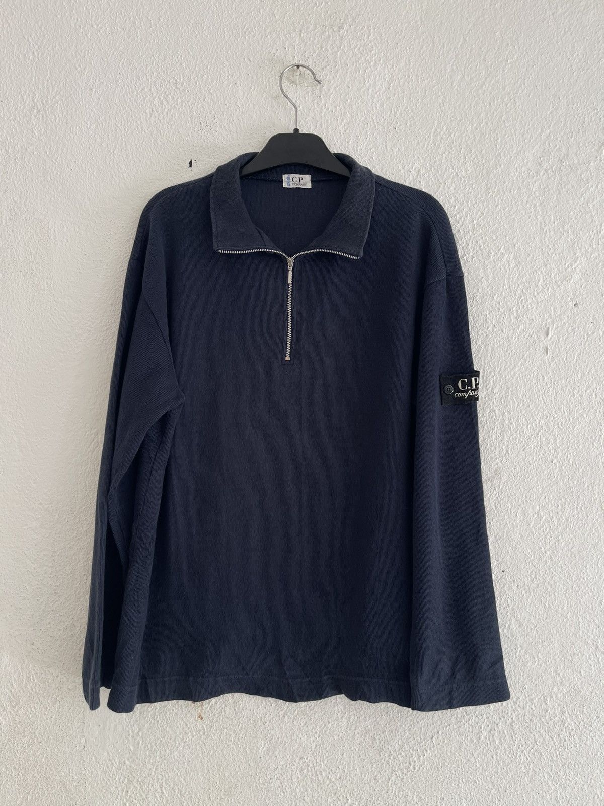 C.P. Company Vintage C.P. Company Half Zipper Logo Badge Navy Made Japan Size US M / EU 48-50 / 2 - 2 Thumbnail