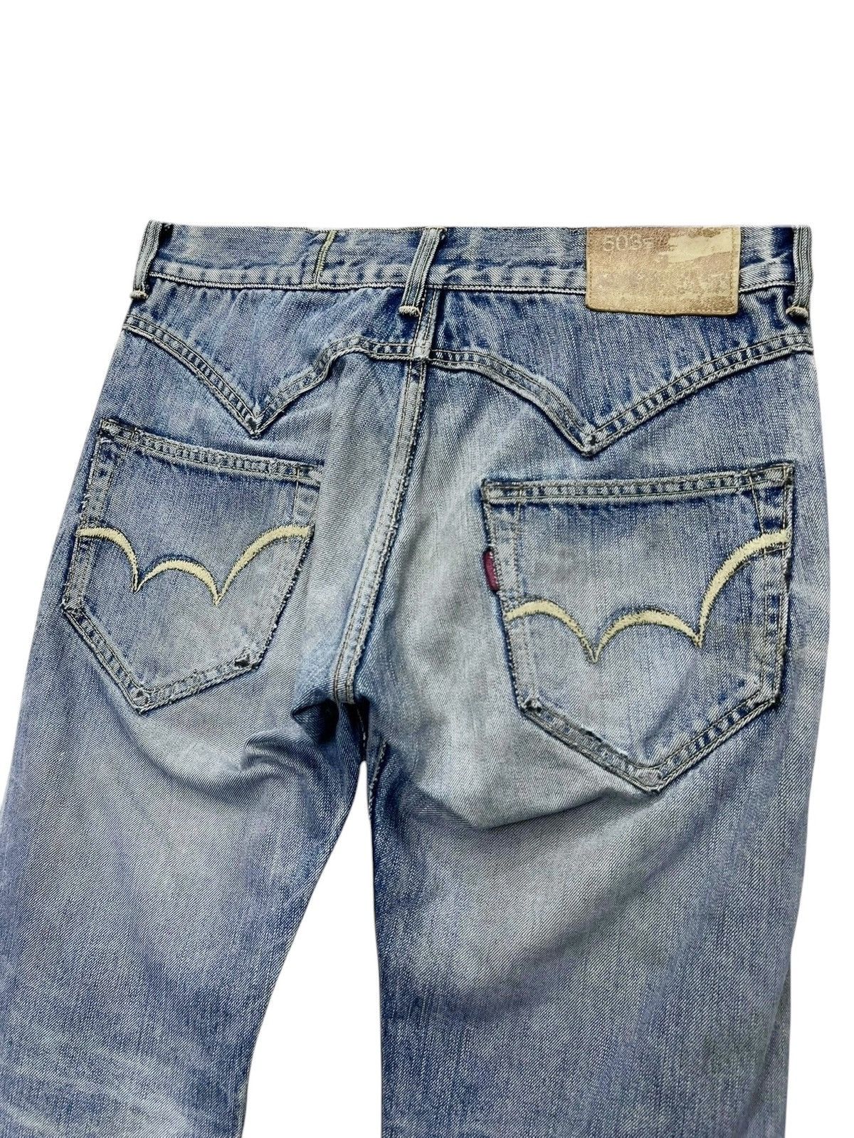 Edwin 🔥Vintage Aging Patina Distressed Denim Süper Flare Jeans Size US 31 - 15 Thumbnail