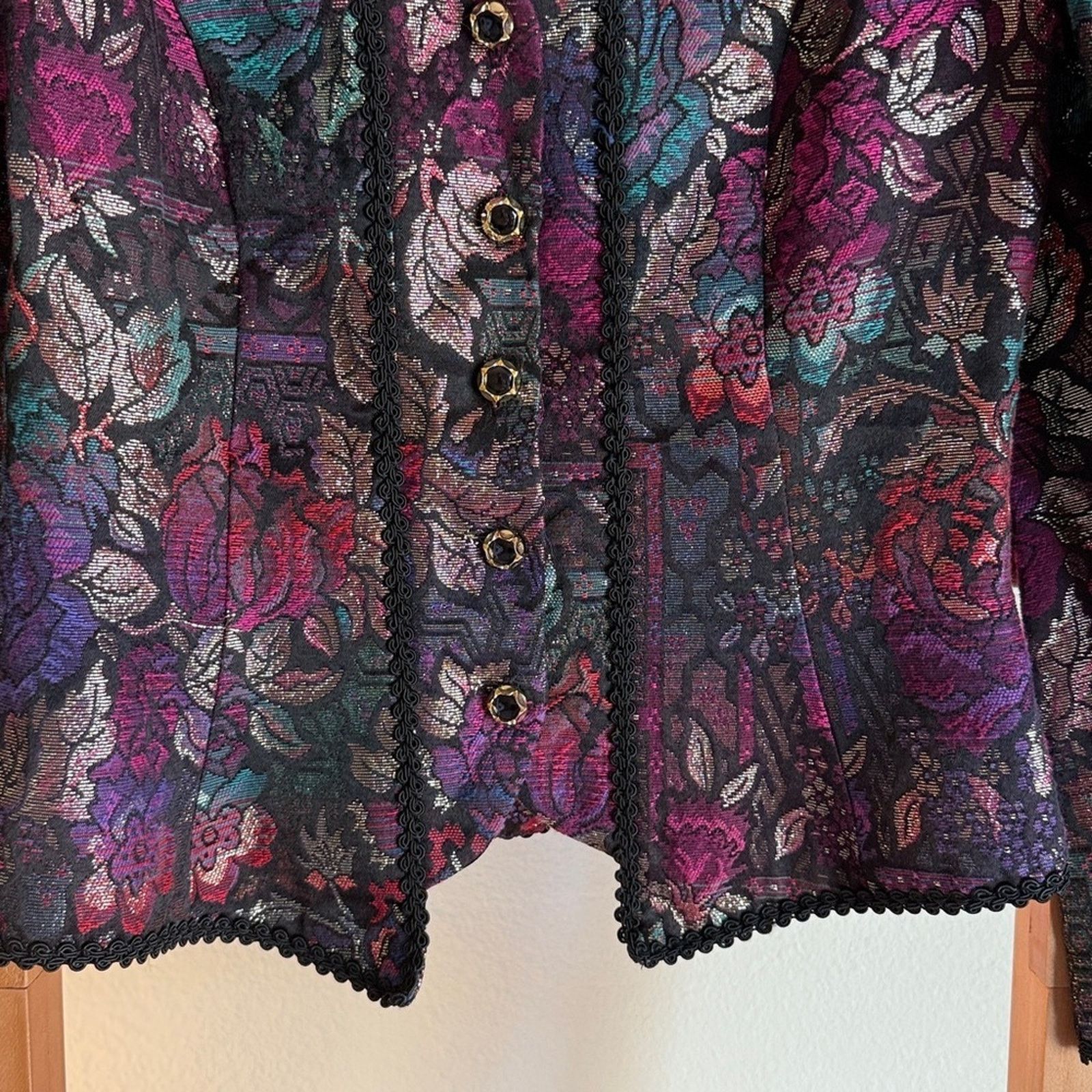 Other Cachet Women's Blazer with Multicolor Floral Design metallic Size M / US 6-8 / IT 42-44 - 4 Thumbnail