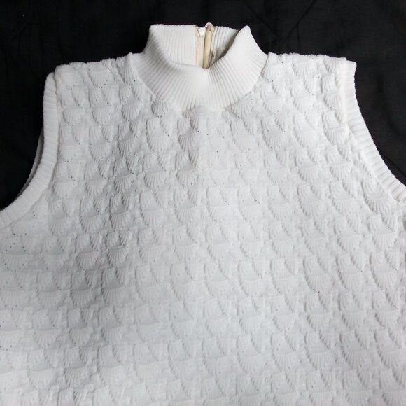 Vintage Vintage 60s Polyester Sweater Vest White Size M / US 6-8 / IT 42-44 - 1 Thumbnail
