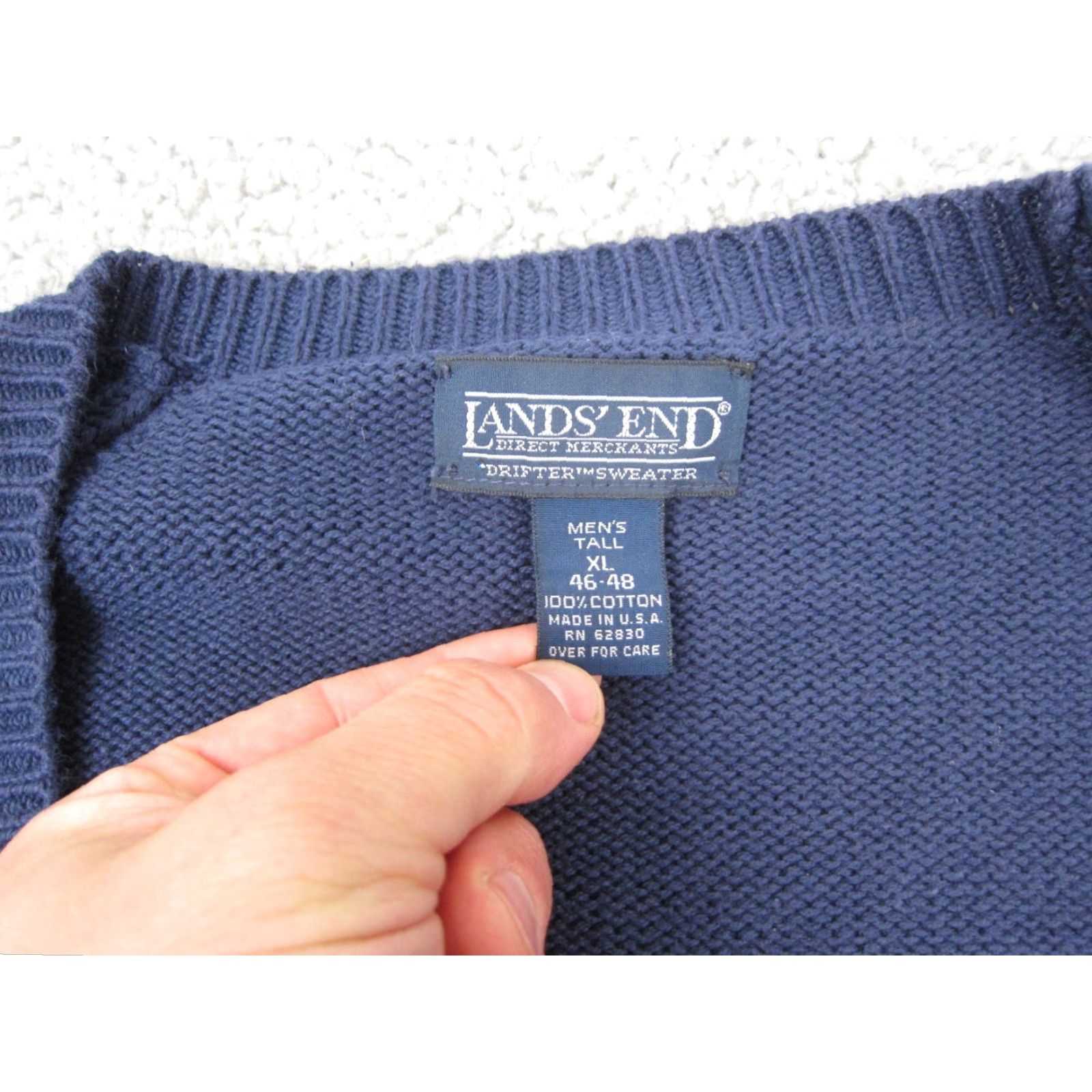 Lands' End VINTAGE Lands' End Sweater Mens XLT Blue Knit Pullover V-Neck Long Sleeve Classic Big & Tall USA 80s 90s Outdoor Golf Hiking Walking Shirt Size US XL / EU 56 / 4 - 3 Thumbnail
