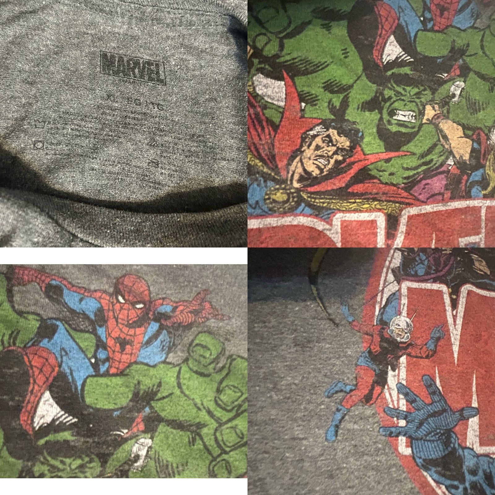 Vintage Marvel Avengers Shirt Men XL Heather Gray Crew Neck Graphic Tee Logo Short Sleeve Cartoon Comics Movie Men Size US XL / EU 56 / 4 - 8 Thumbnail