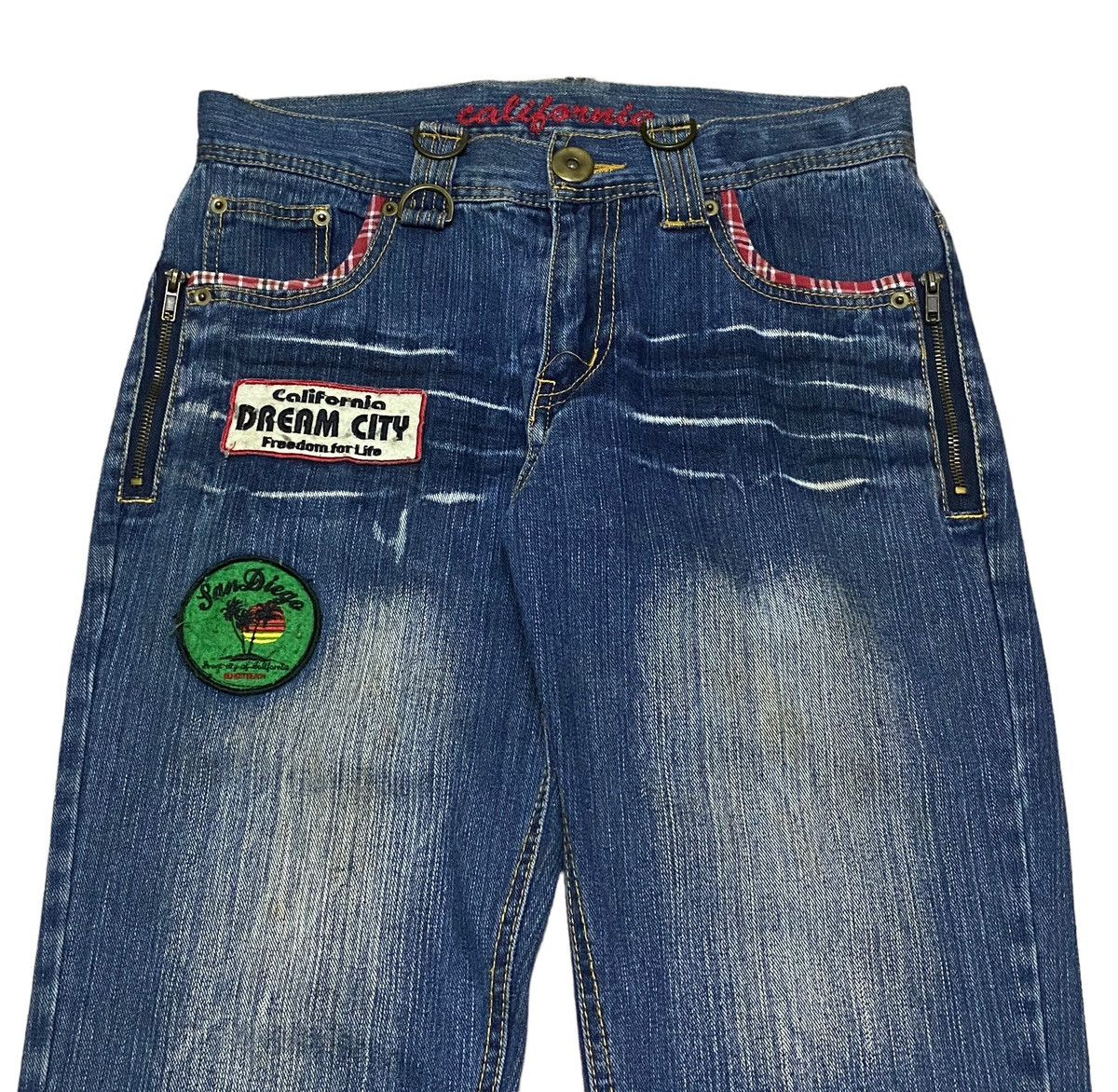 If Six Was Nine × Japanese Brand Rare Design Vintage California Patches Flared Jeans 2000s Size US 32 / EU 48 - 3 Thumbnail