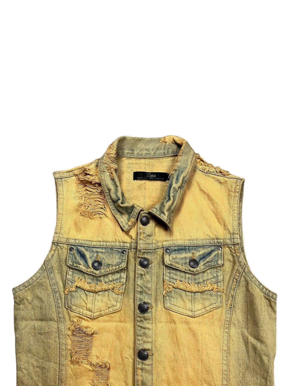 If Six Was Nine 2000s Midas - Mudwash Crash Denim Vest Size US S / EU 44-46 / 1 - 9 Thumbnail