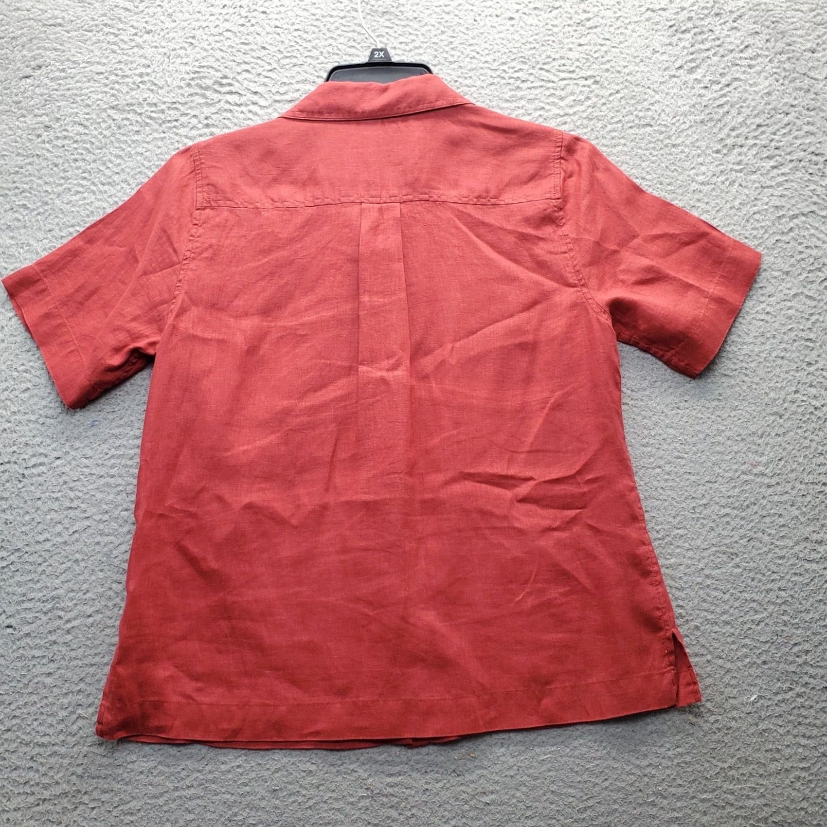 Coldwater Creek Coldwater Creek Shirt Womens S Dark Red Chest Pocket Short Sleeve Button-Up Size S / US 4 / IT 40 - 2 Thumbnail