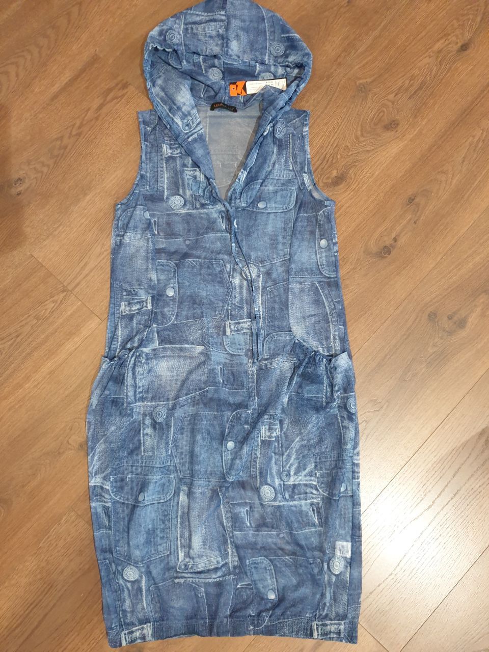 Other Denim Print Hooded Dress sz S/M Size M / US 6-8 / IT 42-44 - 11 Thumbnail