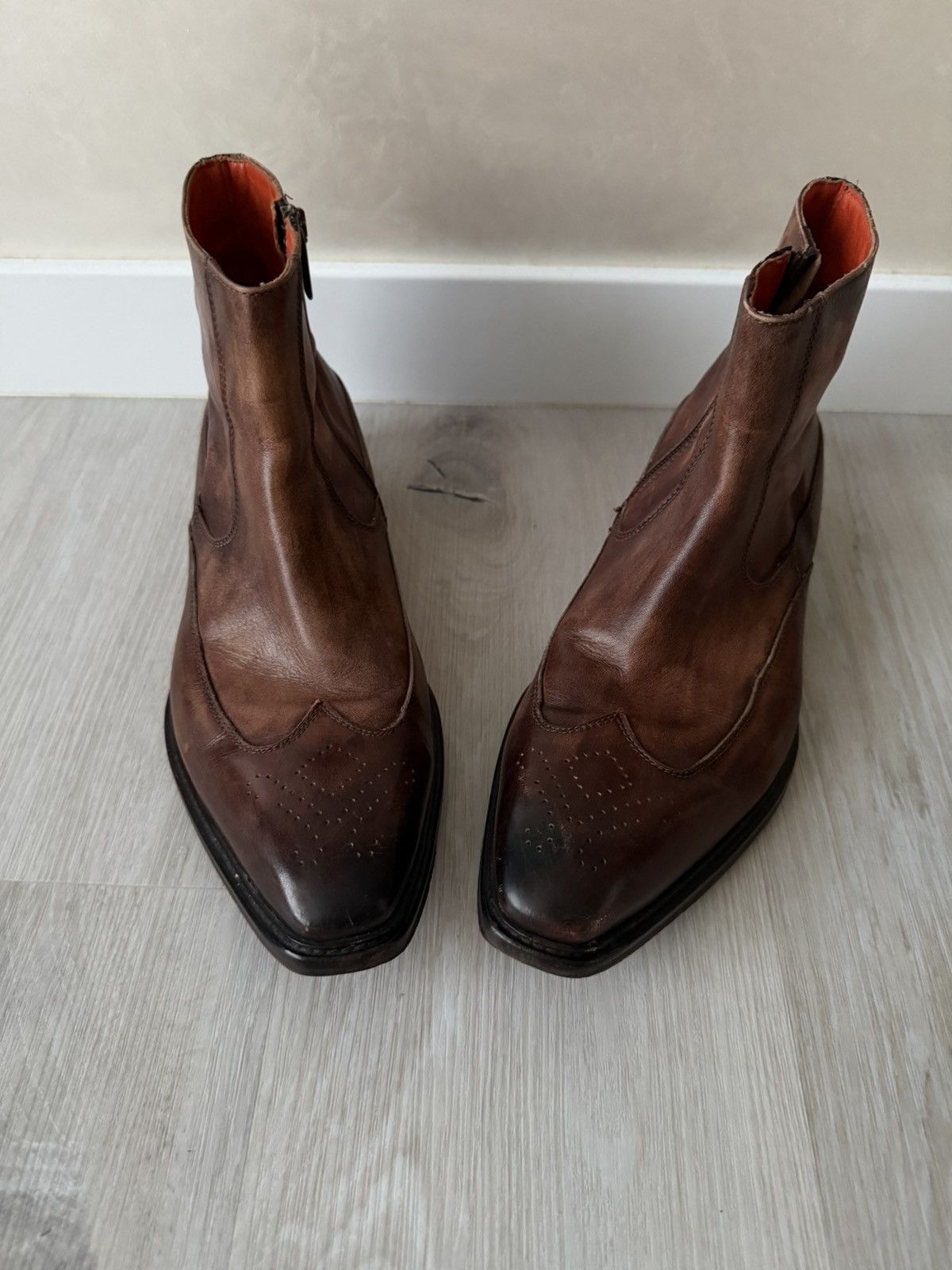 If Six Was Nine Vintage Italian AS 98 Like Guidi 795v Leather Biker Boots Size US 9 / EU 42 - 5 Thumbnail