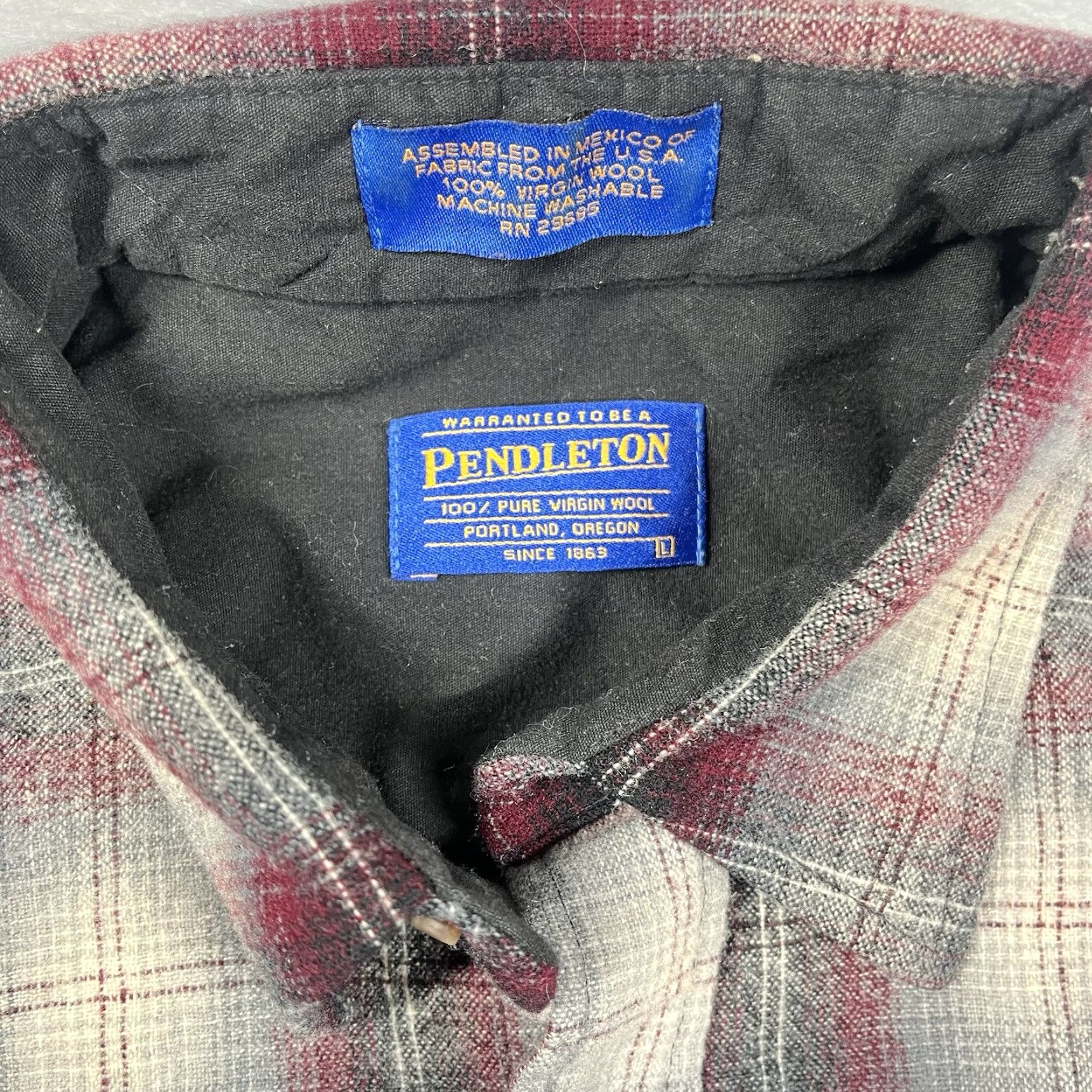 Pendleton VINTAGE Pendleton Flannel Shirt Wool Made In USA Medium Large Plaid Red Button-Up Long Sleeve Mens Board Shirt USA Size US L / EU 52-54 / 3 - 3 Thumbnail