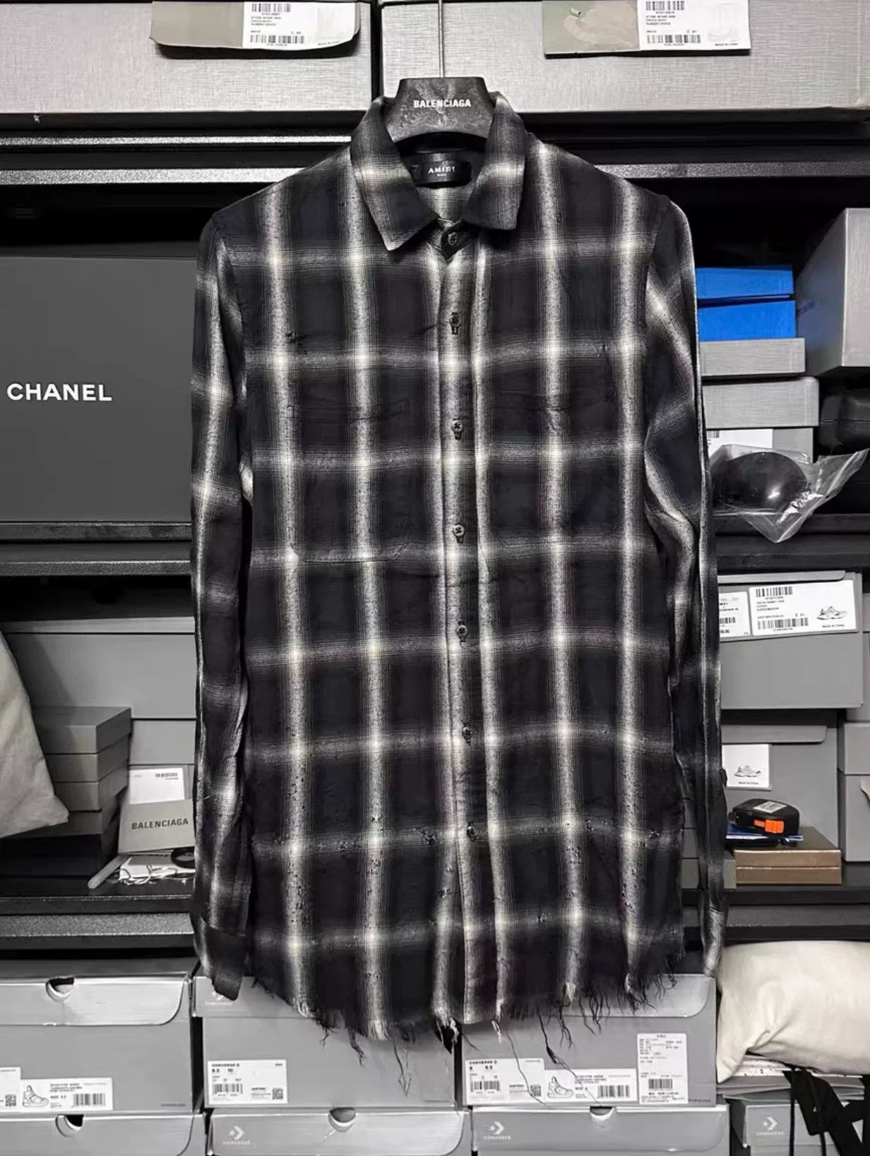 Amiri amiri black and white flannel shirt Size US S / EU 44-46 / 1 - 1 Thumbnail