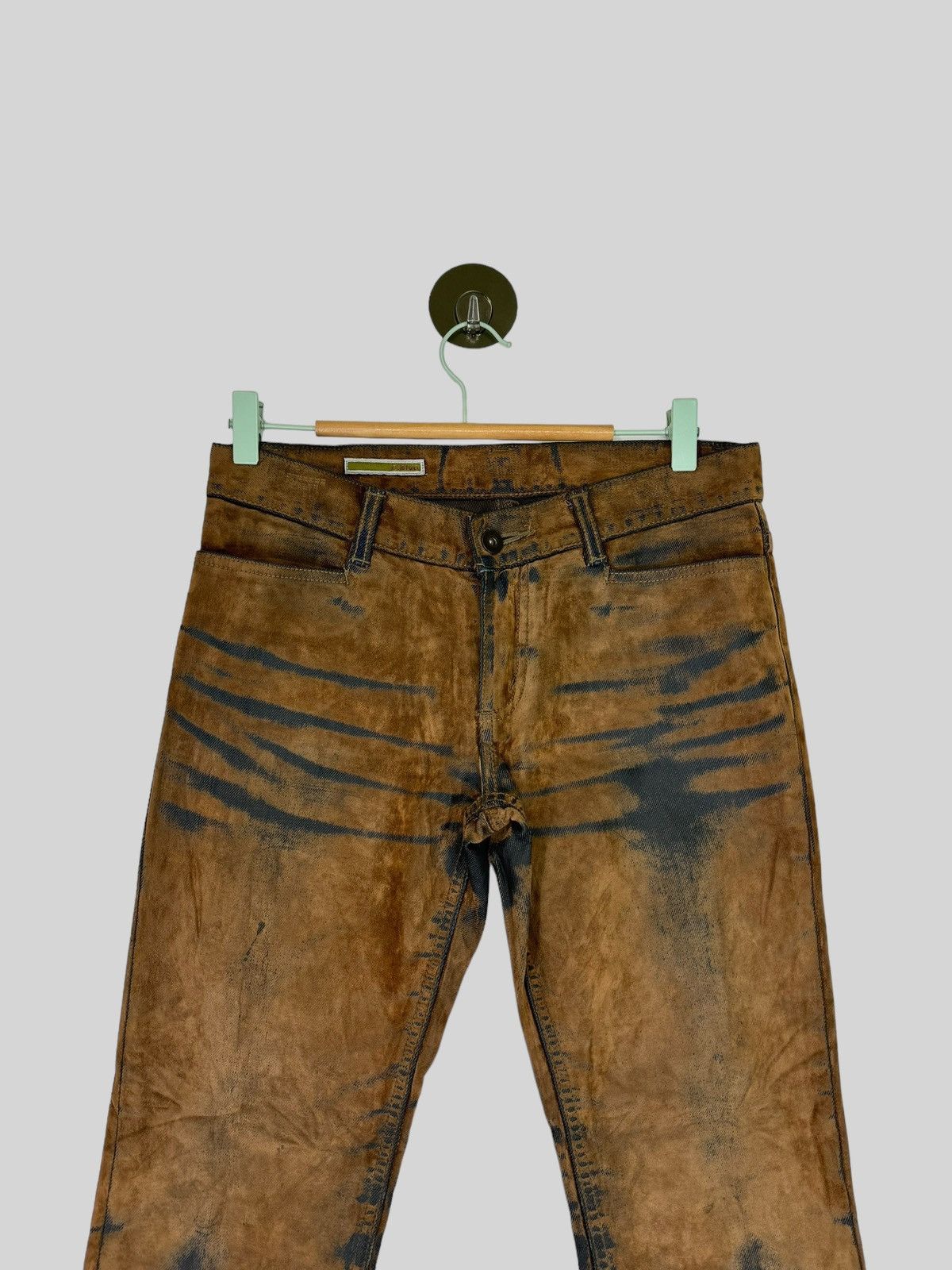 Tornado Mart VINTAGE E.BLUE RAINBOW CLAW MARKS BROWN DISTRESSED JEAN Size US 29 - 3 Thumbnail