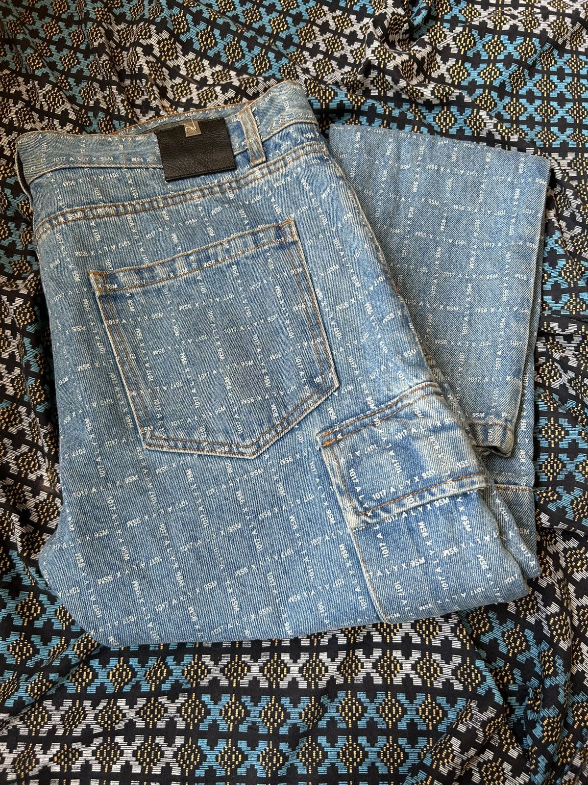 1017 ALYX 9SM MMW x 1017 Alyx 9SM Check Logo Cargo Denim Light Blue Size US 34 / EU 50 - 21 Thumbnail