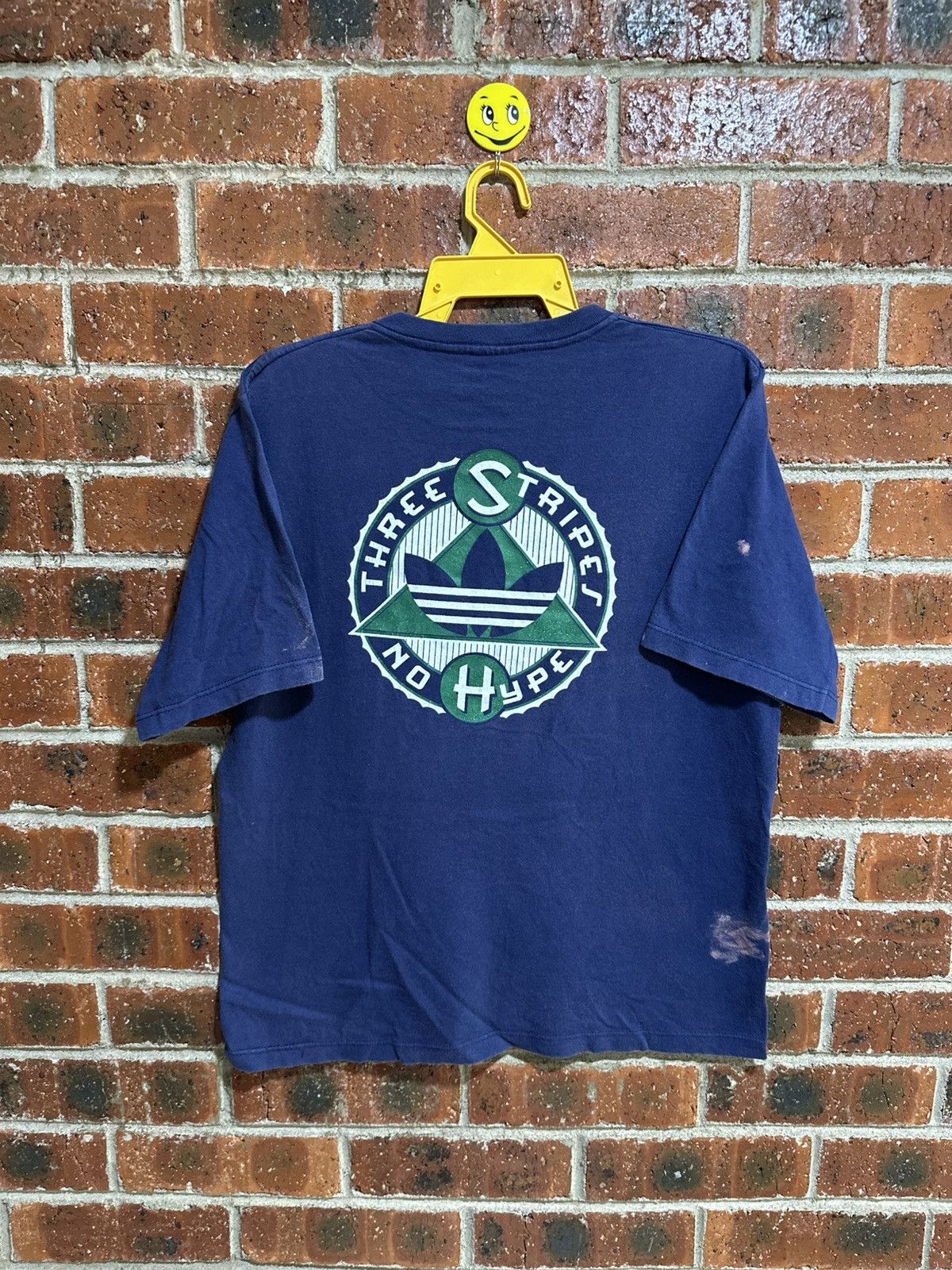 Adidas Thrashed Vintage Adidas Three Striepes No Hype Sun Faded Tee Size US XL / EU 56 / 4 - 1 Thumbnail