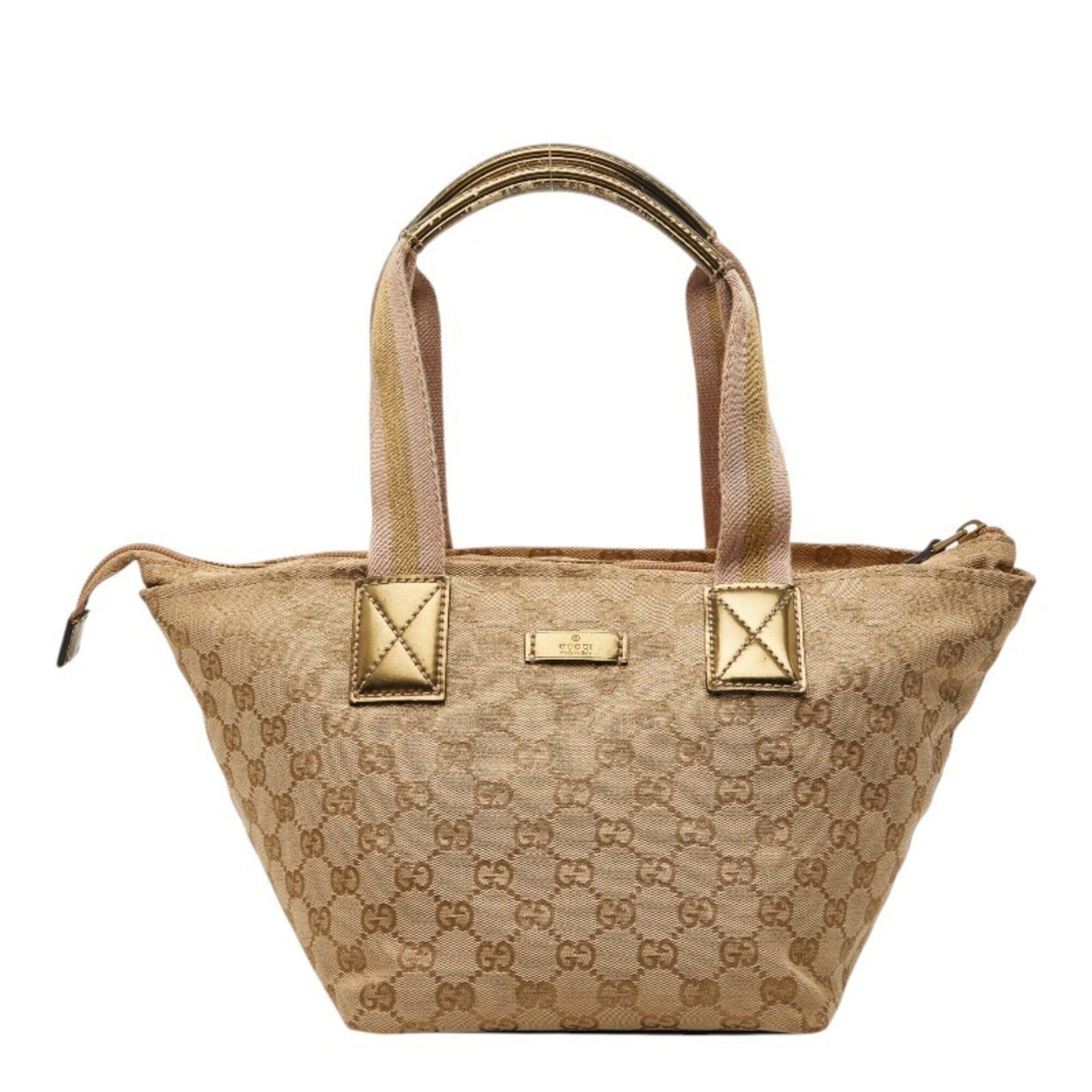 Gucci Gucci GG Canvas Handbag 131228 Beige Gold Leather Women's GUCCI Size ONE SIZE - 1 Thumbnail