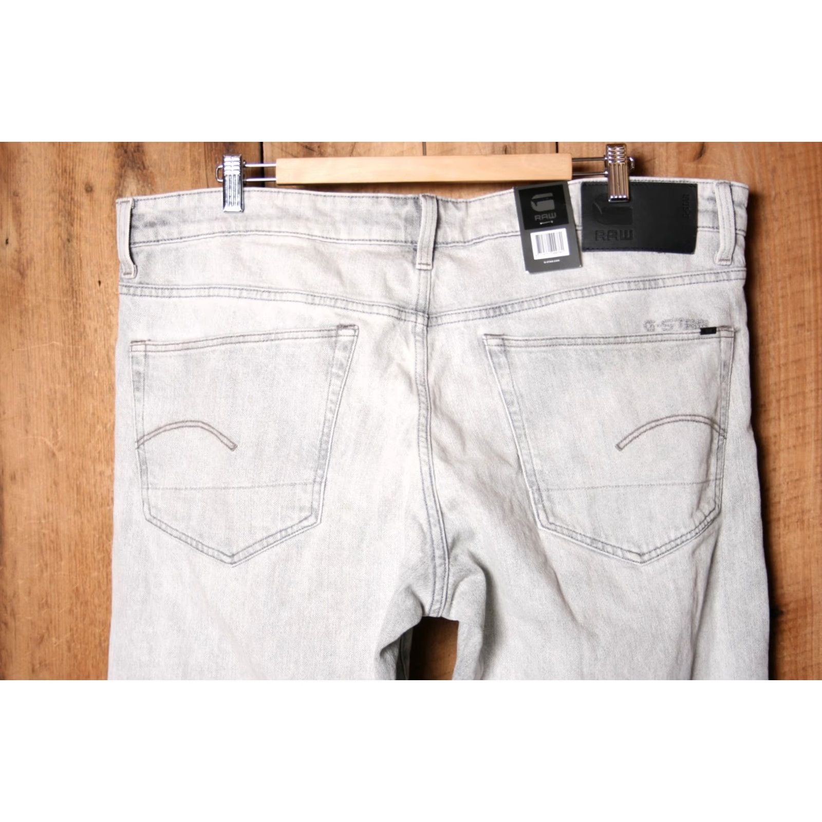 G-Star G-STAR RAW 3301 Jeans Tapered Sun Faded Iron 40x33 Mens Denim 99% Cotton 1% Elastane Bagl Bangladesh Tag 38x34 40" Waist Regular Inseam 33" Gray Size US 40 / EU 56 - 4 Thumbnail