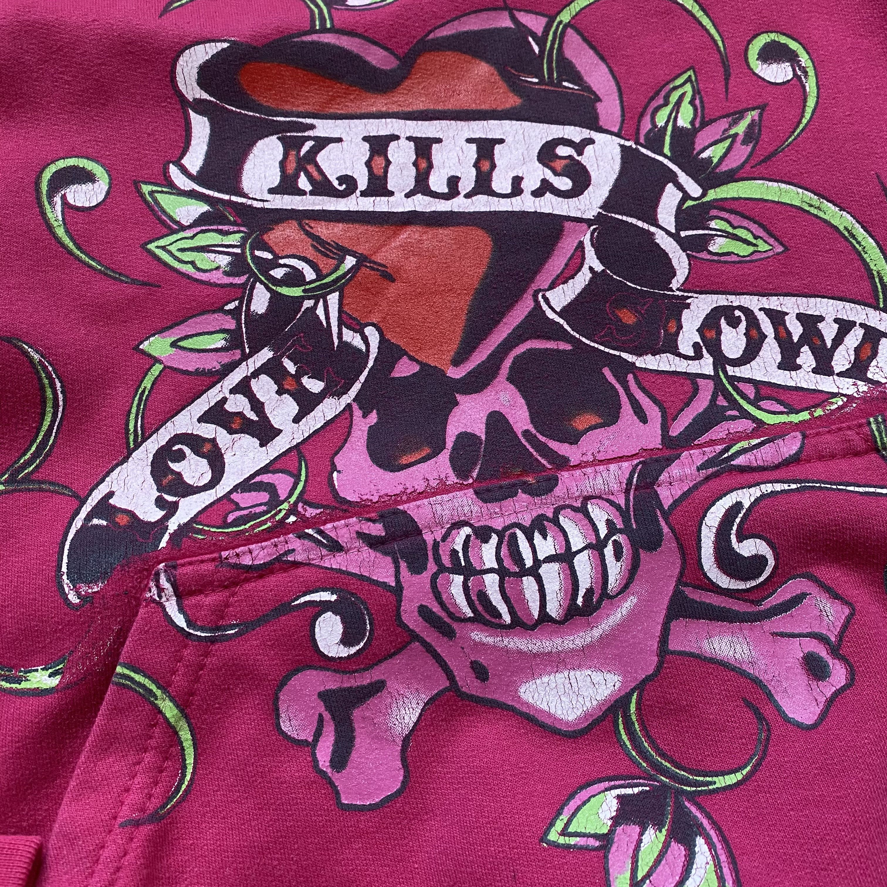 Ed Hardy ❤️ Y2K Vintage 2000s Ed Hardy hoodie pink big logo Size US S / EU 44-46 / 1 - 7 Thumbnail