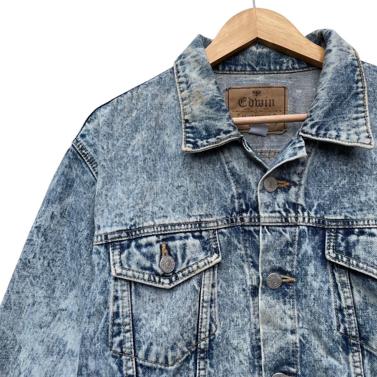 Vintage 💥Vintage Edwin Stone Wash Acid Wash Trucker Denim Jacket Size US M / EU 48-50 / 2 - 3 Thumbnail