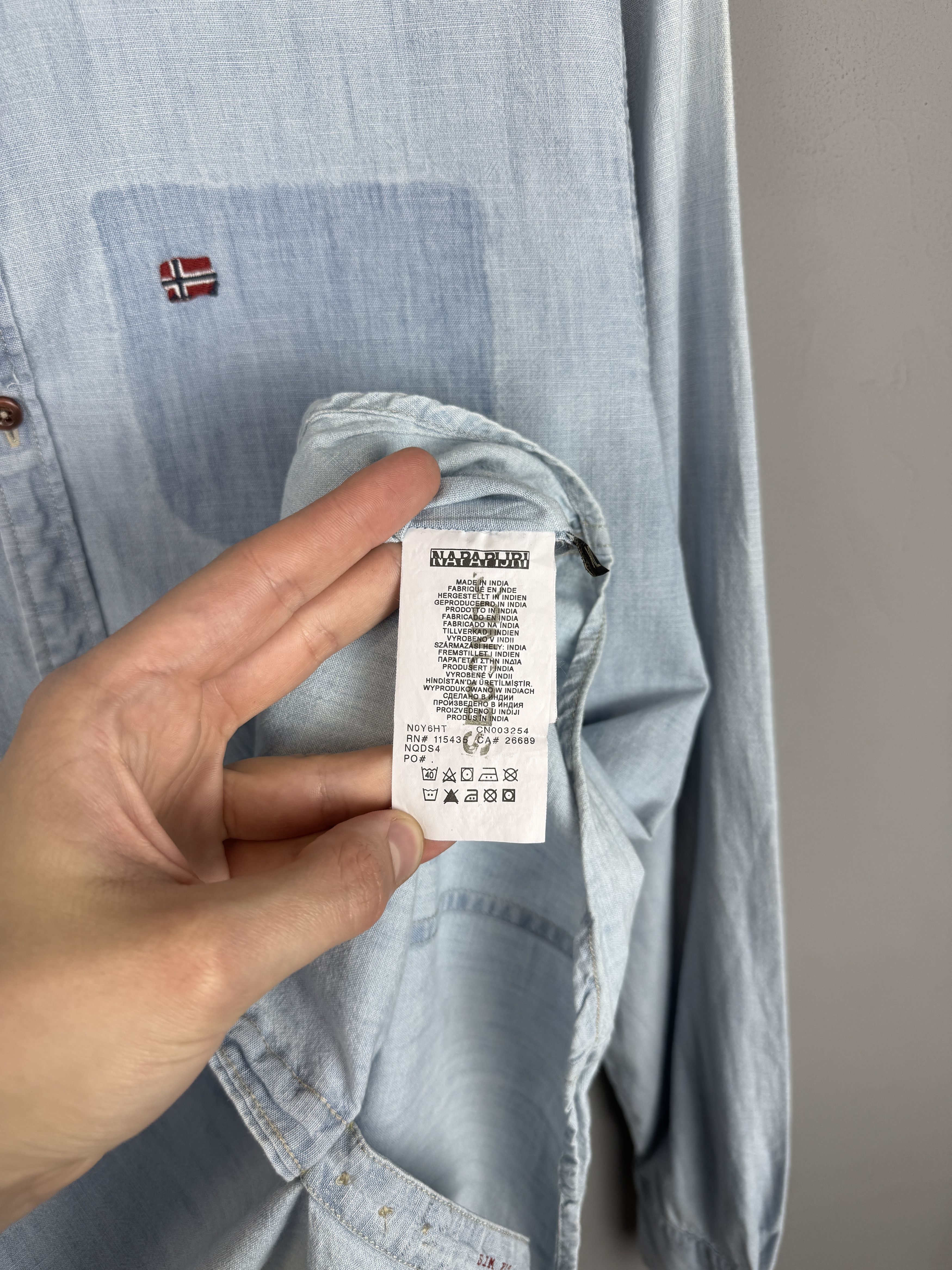Napapijri × Vintage Napapijri Shirt Vintage Blue Long Sleeve Size US XL / EU 56 / 4 - 10 Thumbnail