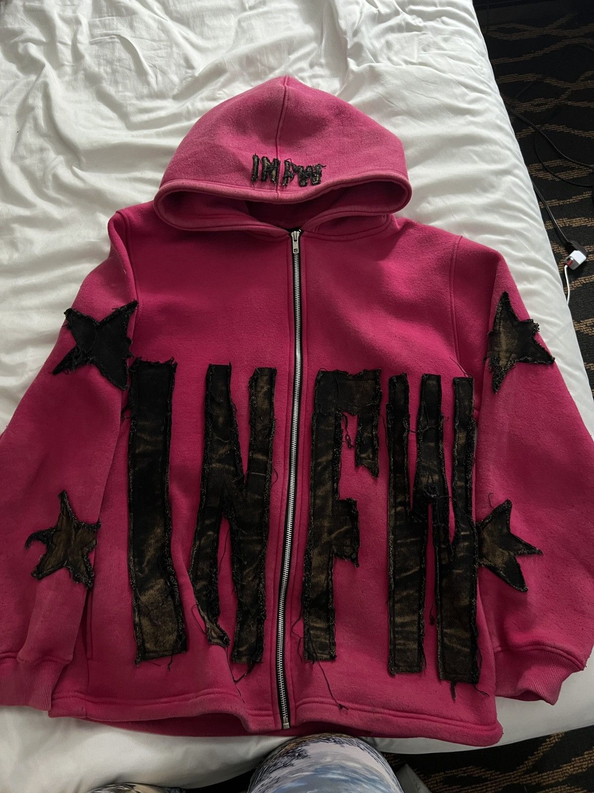Vintage Infected World Pink hoodie Size US L / EU 52-54 / 3 - 2 Thumbnail