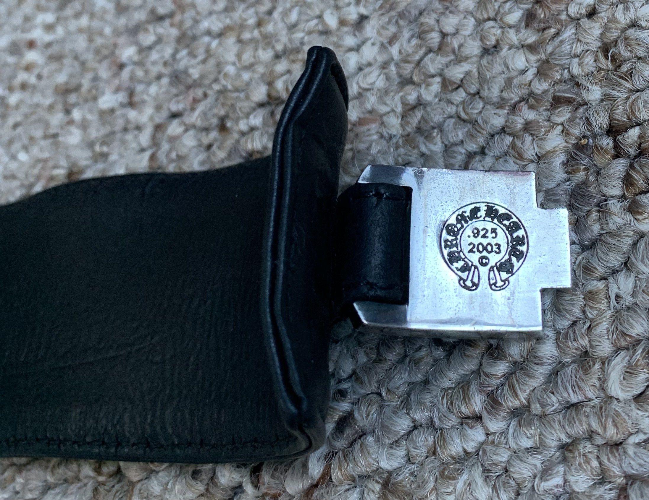 Chrome Hearts Chrome Hearts Wide Leather Silver Cross Bracelet Size ONE SIZE - 16 Thumbnail