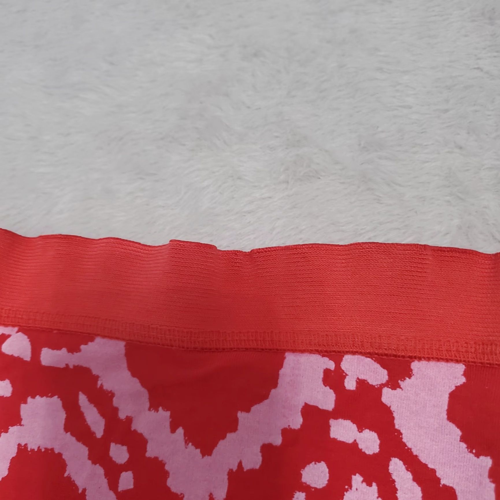 Pinko VINTAGE Fresh Produce Maxi Skirt Women XL Red Pink Geo Print Pull On Side Slit Boho USA Size 40" / US 18 - 5 Thumbnail