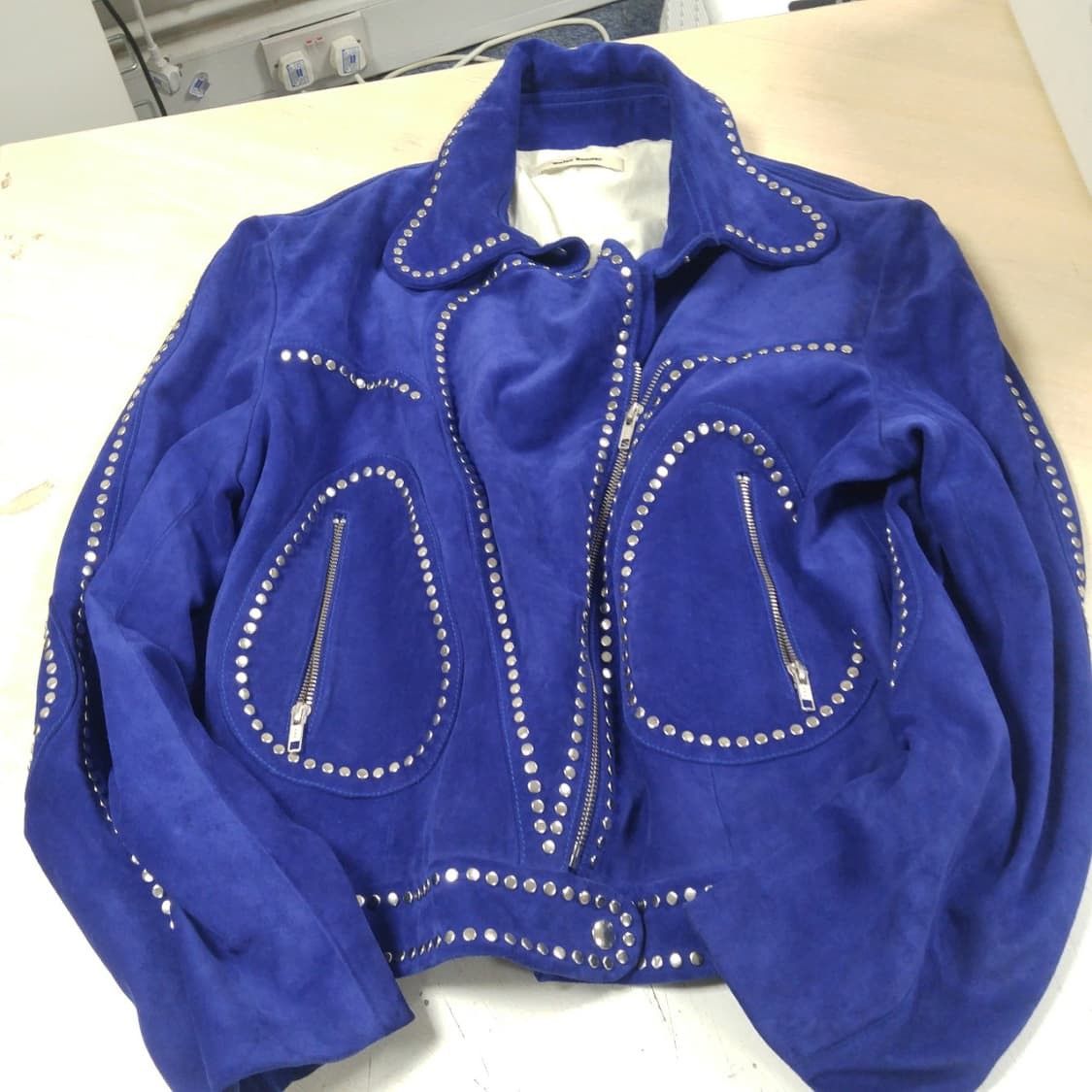 Wales Bonner Wales Bonner SS23 Studded Suede Biker Jacket Size US M / EU 48-50 / 2 - 1 Thumbnail