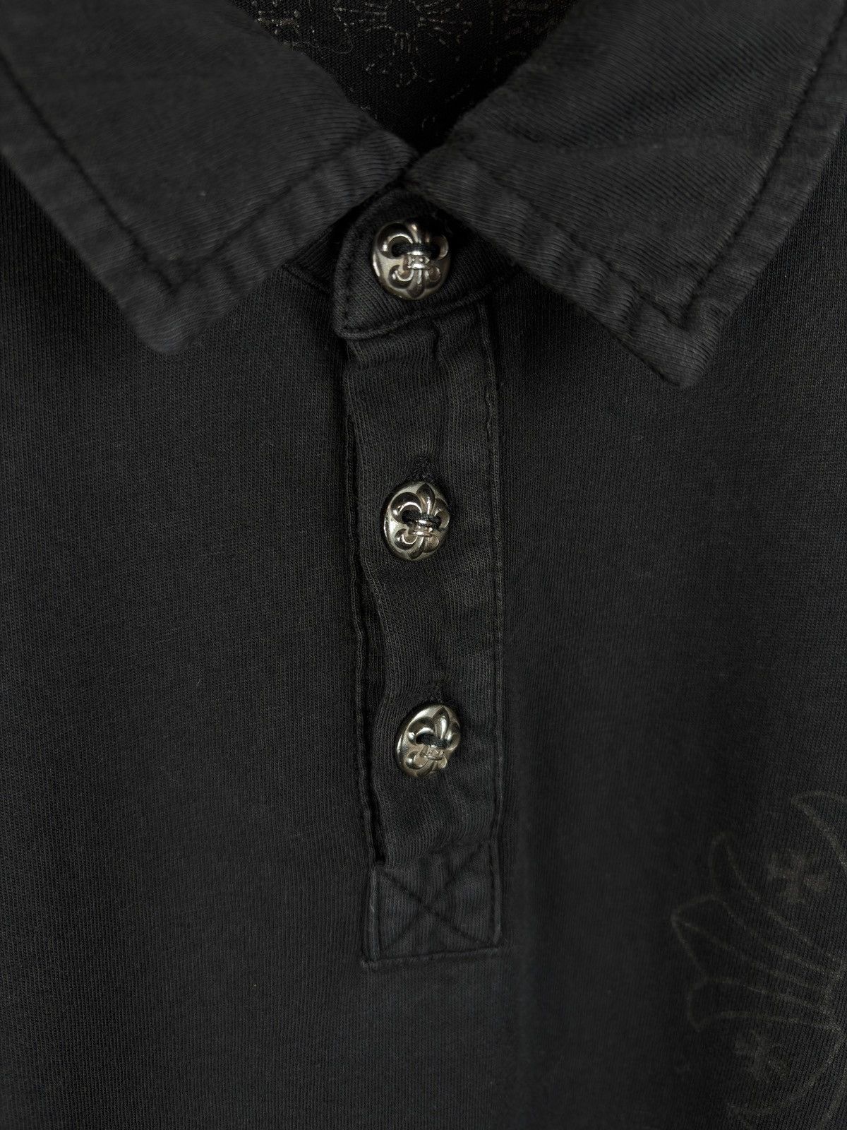 Chrome Hearts Chrome Hearts Vintage Silver Button Plus Cross Polo Shirt Size US S / EU 44-46 / 1 - 4 Thumbnail