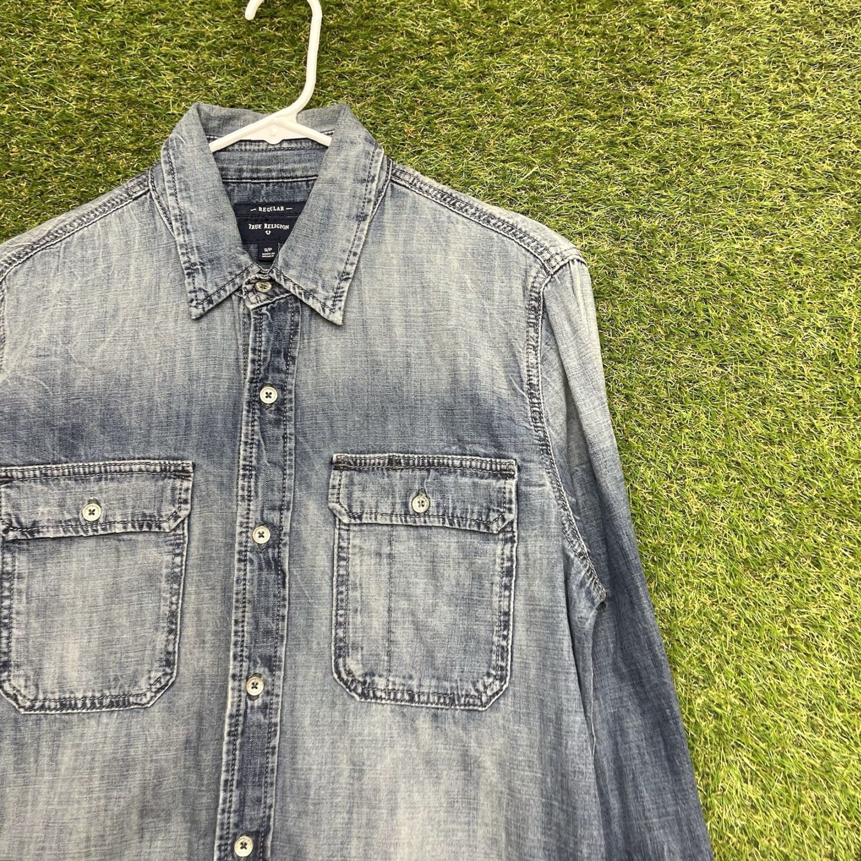 True Religion True Religion Pearl Snap Denim Shirt Mens Small Button Up Chambray y2k Casual Size US S / EU 44-46 / 1 - 3 Thumbnail