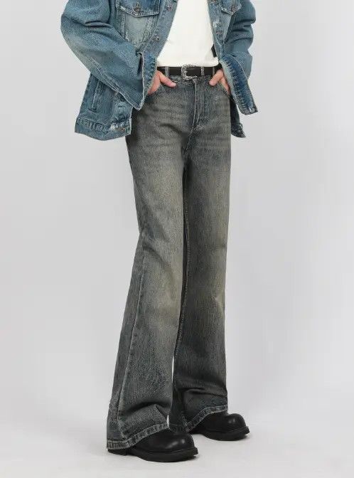 Other Retro street cleanfit washed distressed flared jeans Size US 32 / EU 48 - 1 Thumbnail