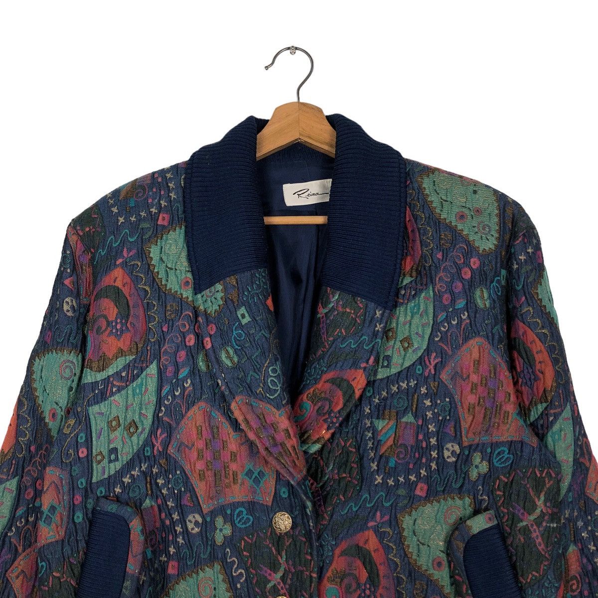 Japanese Brand 🔥Vintage Bomber Jacket Double Collar Reina Art Issey Miyake Size US M / EU 48-50 / 2 - 3 Thumbnail